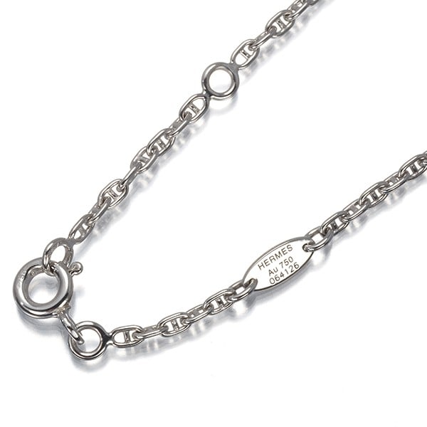Hermes Chain Necklace Chaine D'Ancre Ttpm 18K 750 White Gold: Hermes Chain Necklace Chaine D'Ancre Ttpm 18K 750 White Gold 18k white gold chain necklace with a rich history, bearing the signature of its creator. This exquisite piece from Herm?s features a