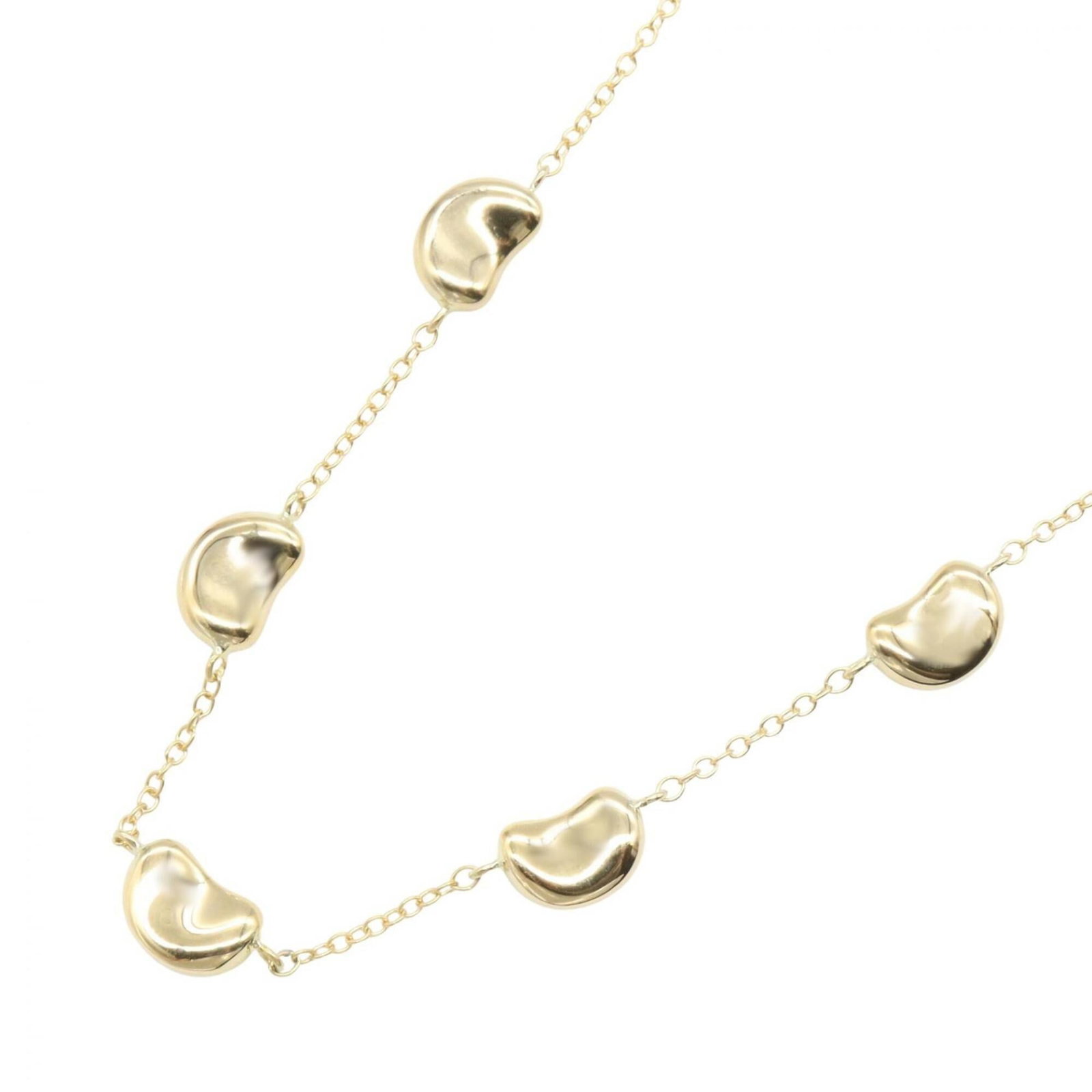 Tiffany & Co. Beans 5 Motif Necklace 18K (Yellow Gold) Women'S Jewelry Gold Tone: Tiffany & Co. Beans 5 Motif Necklace 18K (Yellow Gold) Women'S Jewelry Gold Tone Yellow gold (18K) pendant in the iconic 5 Motif design, set against a 40.5 cm chain, features a 7mm x 10mm oval-shaped 