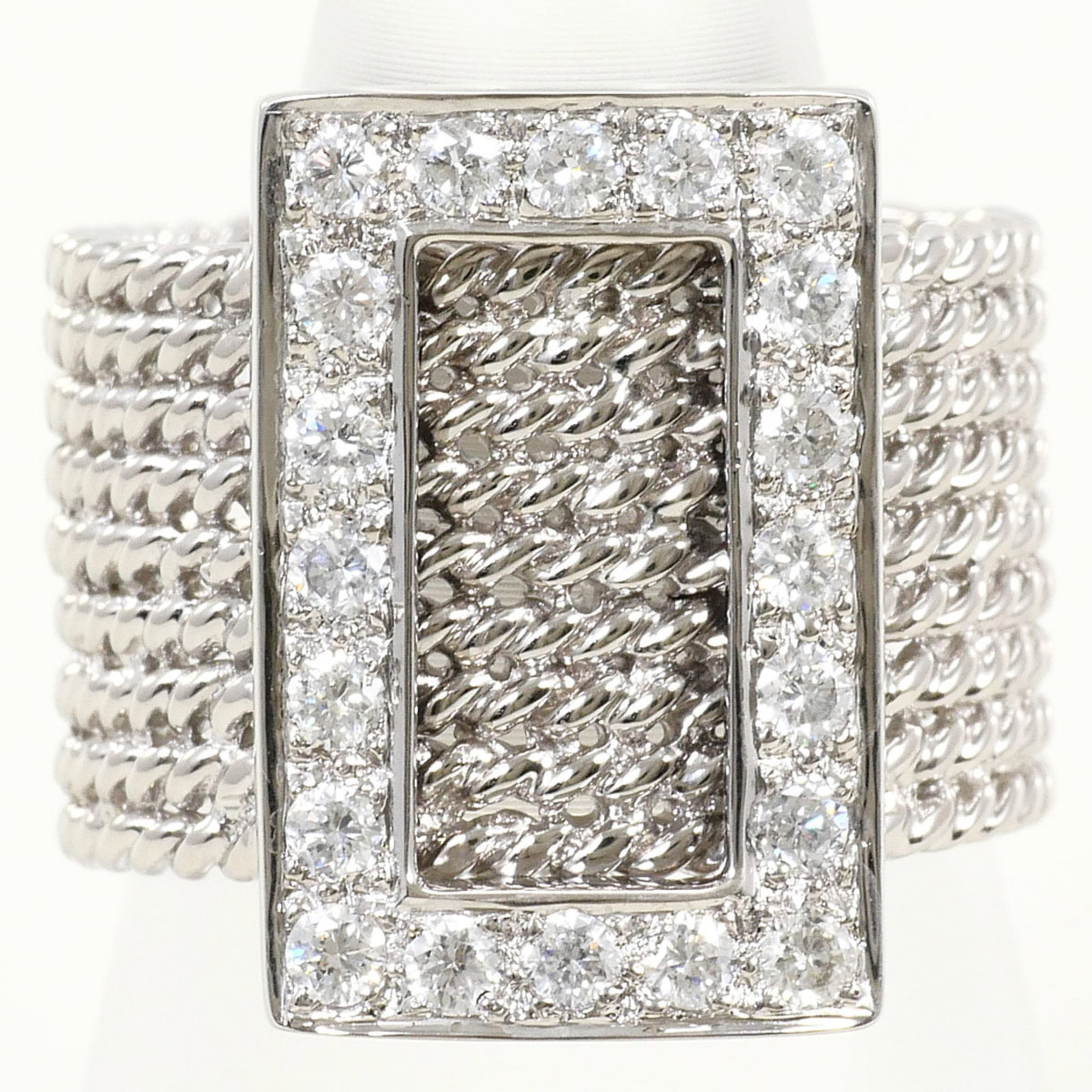 White Gold 18k Unbranded Band Ring: White Gold 18k Unbranded Band Ring White gold 18k band ring with a 0.60ct diamond, available in size 6.5 and width 18mm for a sleek and elegant look. This unbranded piece features 18K white gold metal