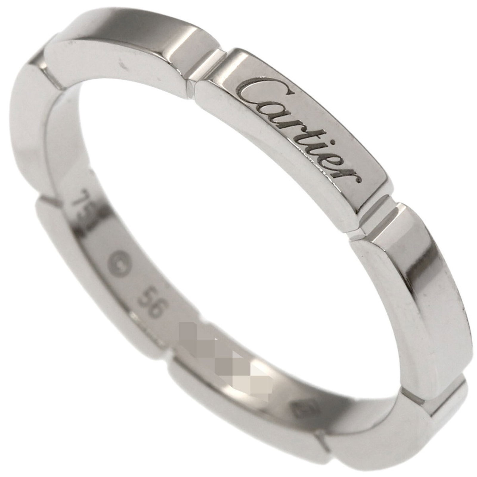 White Gold Band Ring by Cartier 18K: White Gold Band Ring by Cartier 18K White Gold Band Ring by Cartier 18K features an elegant design made from high-quality white gold (18K). This band ring is available in a US size 8, offering a comfo