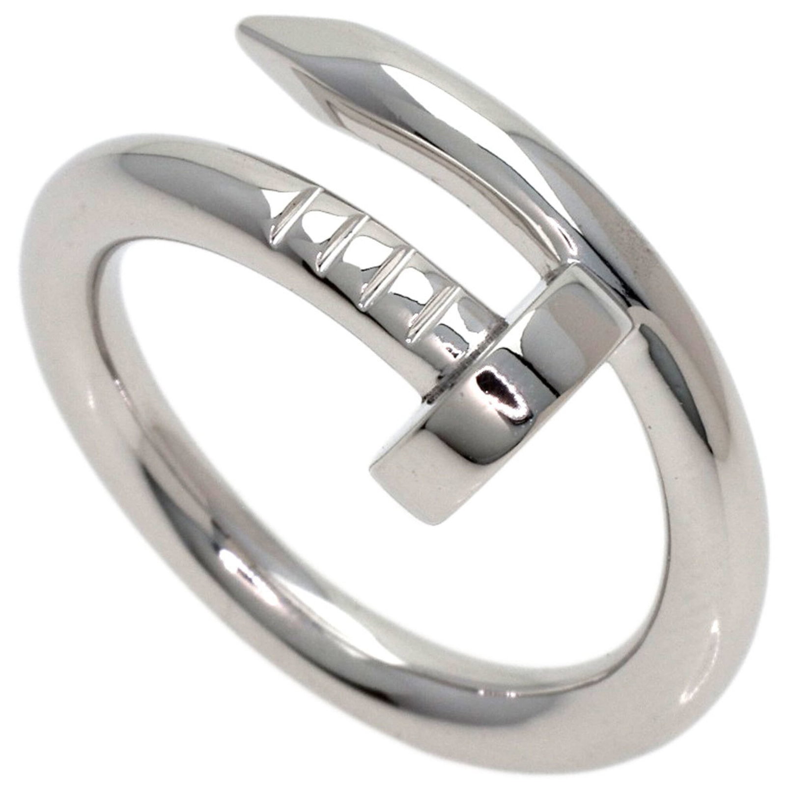White Gold Band Ring by Cartier 18K: White Gold Band Ring by Cartier 18K White Gold Band Ring by Cartier 18K features an elegant design made from high-quality white gold (18K), with a US size of 5.5, suitable for women's fashion accessor