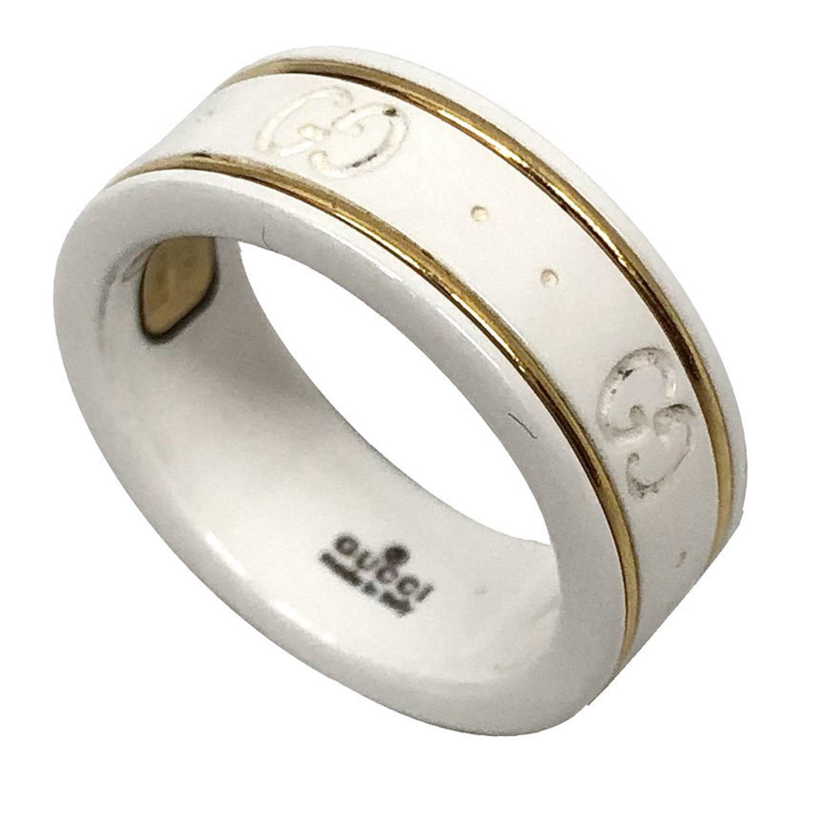 Gucci Band Ring Yellow Gold: Gucci Band Ring Yellow Gold Yellow gold Gucci band ring, available in US size 5.5, comes with dust bag and case for storage. This piece features the iconic Gucci brand and is made from high-quality ye