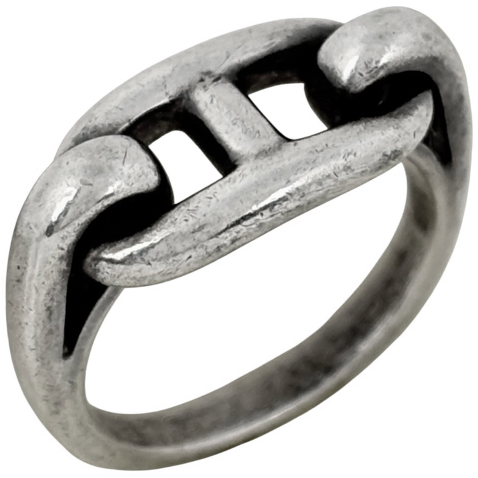 Ring silver band 925 by Hermes: Ring silver band 925 by Hermes Silver band ring by Hermes, made from high-quality silver (925), features a sleek and modern design. This women's ring measures 3.5 in size and corresponds to US size 45