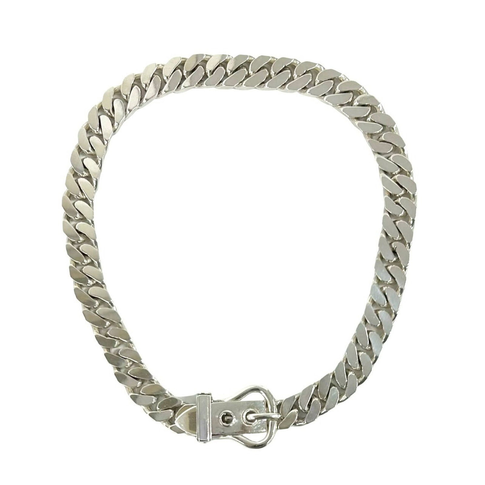 Sellier Sterling Silver Boucles Hermes Necklace 925 Accessory Chain Choker 33521 (1 of 5)