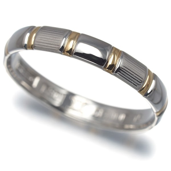 Bicolor 18K YG/ PT 850 US7.25-7.5 Ring for Wedding Celine: Bicolor 18K YG/ PT 850 US7.25-7.5 Ring for Wedding Celine Yellow Gold Bicolor Ring for Wedding Celine - A beautiful, 18k yellow gold ring featuring a unique bicolor design. The ring's 4.0mm width and 