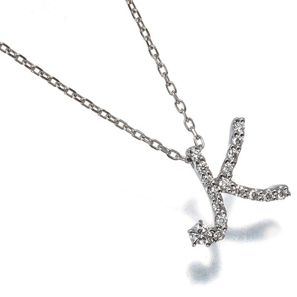 Royal Asscer Necklace Diamond 0.10Ct Initial K 900 850 Platinum: Royal Asscer Necklace Diamond 0.10Ct Initial K 900 850 Platinum The Royal Asscer Necklace Diamond Pendant boasts a stunning 0.10ct diamond, carefully set in platinum. This elegant piece features an ad