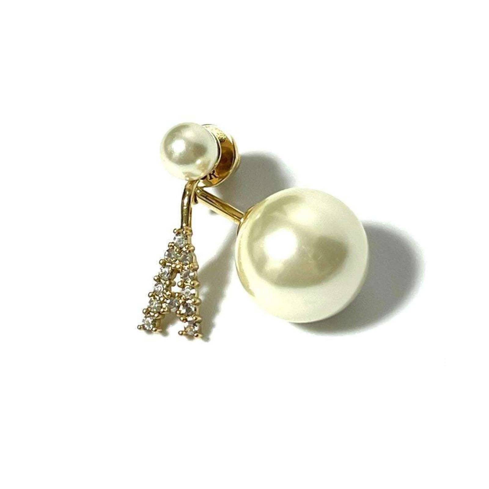 Christian Dior Drop Earrings Artificial Pearl Metal Rhinestone (1 of 10)