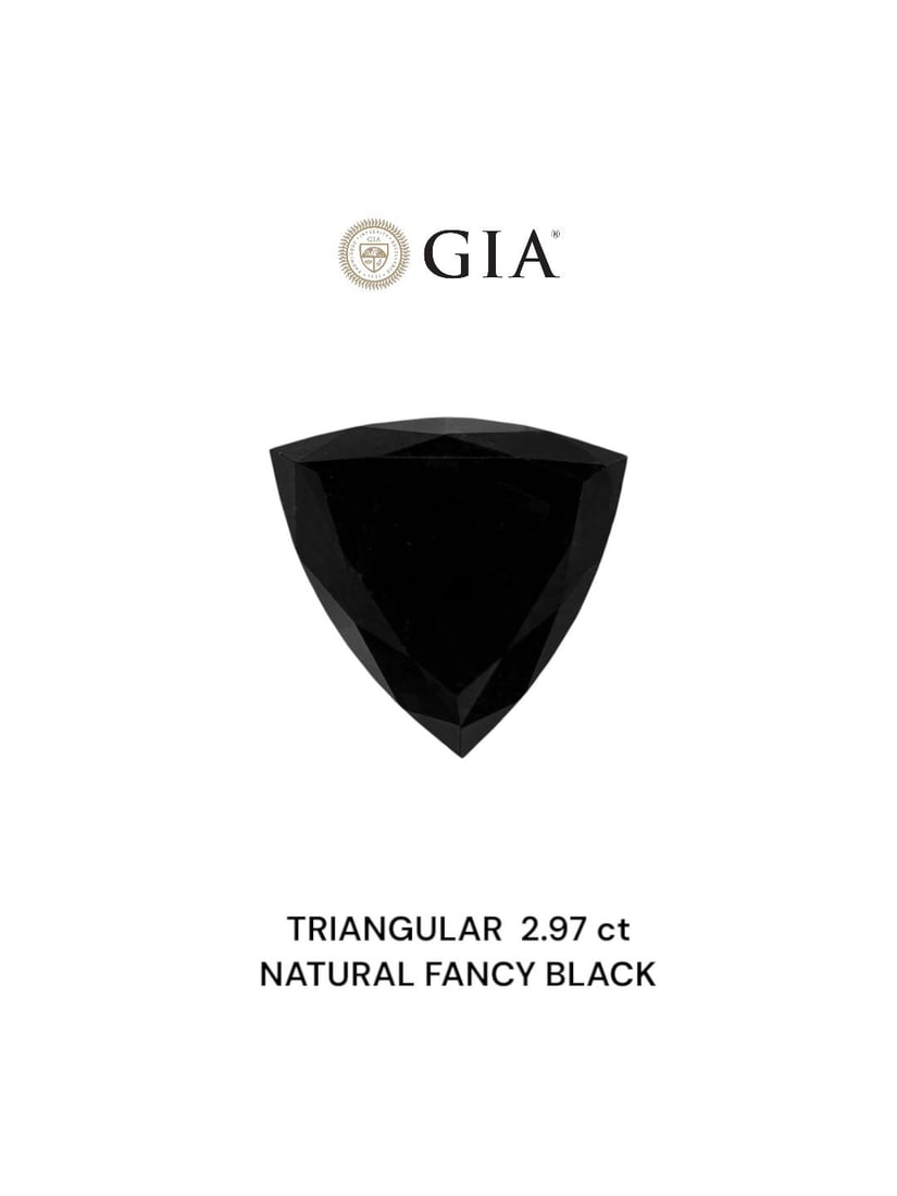 GIA Triangular 2.97ct Fancy Black VVS2 - Loose Natural Diamond (1 of 1)