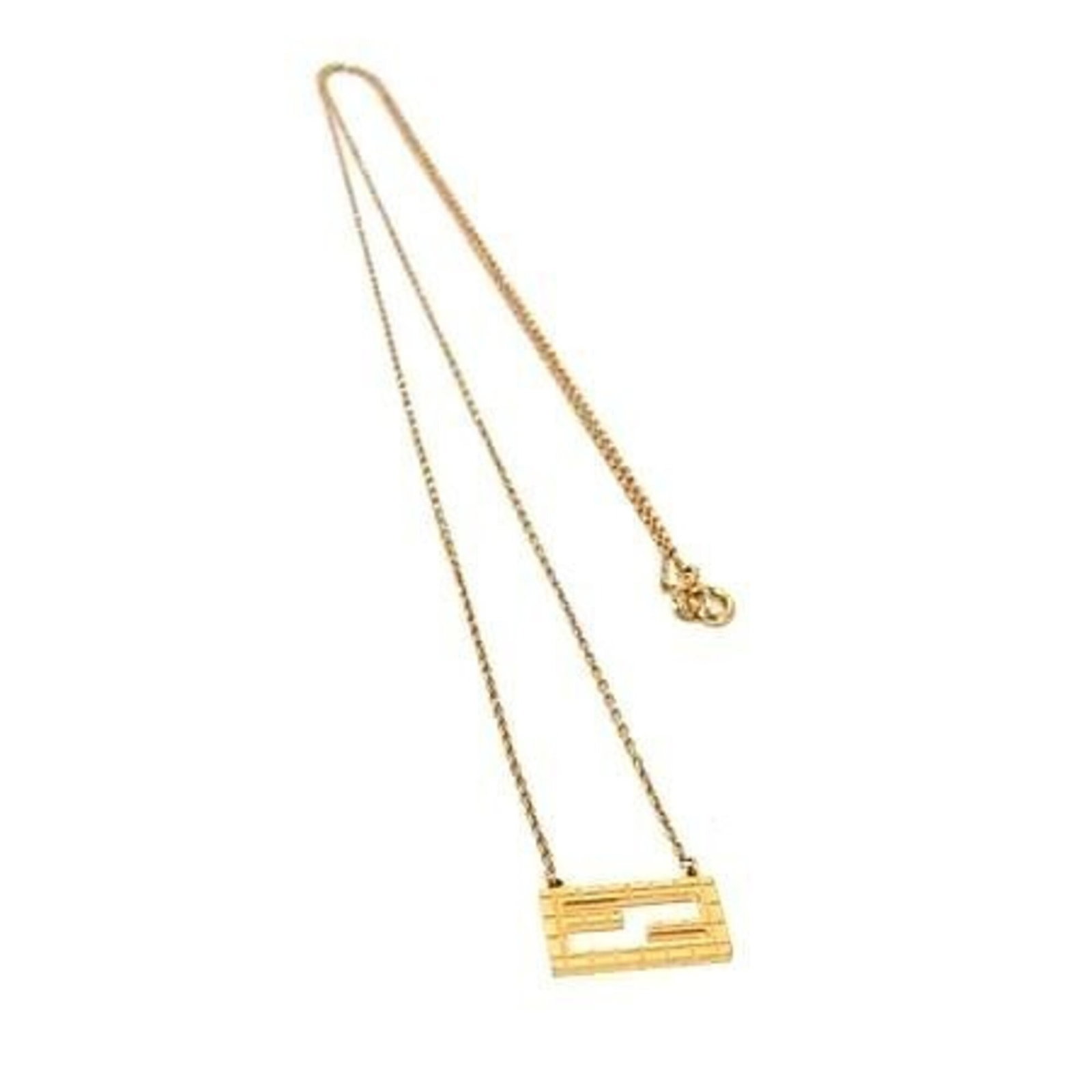 Fendi Necklace Baguette Shape Gold Metal Women'S Ff: Fendi Necklace Baguette Shape Gold Metal Women'S Ff Gold Metal Fendi Baguette Shape Necklace for Women, 73 cm Circumference. This elegant necklace features a baguette shape pendant in gold metal, meas