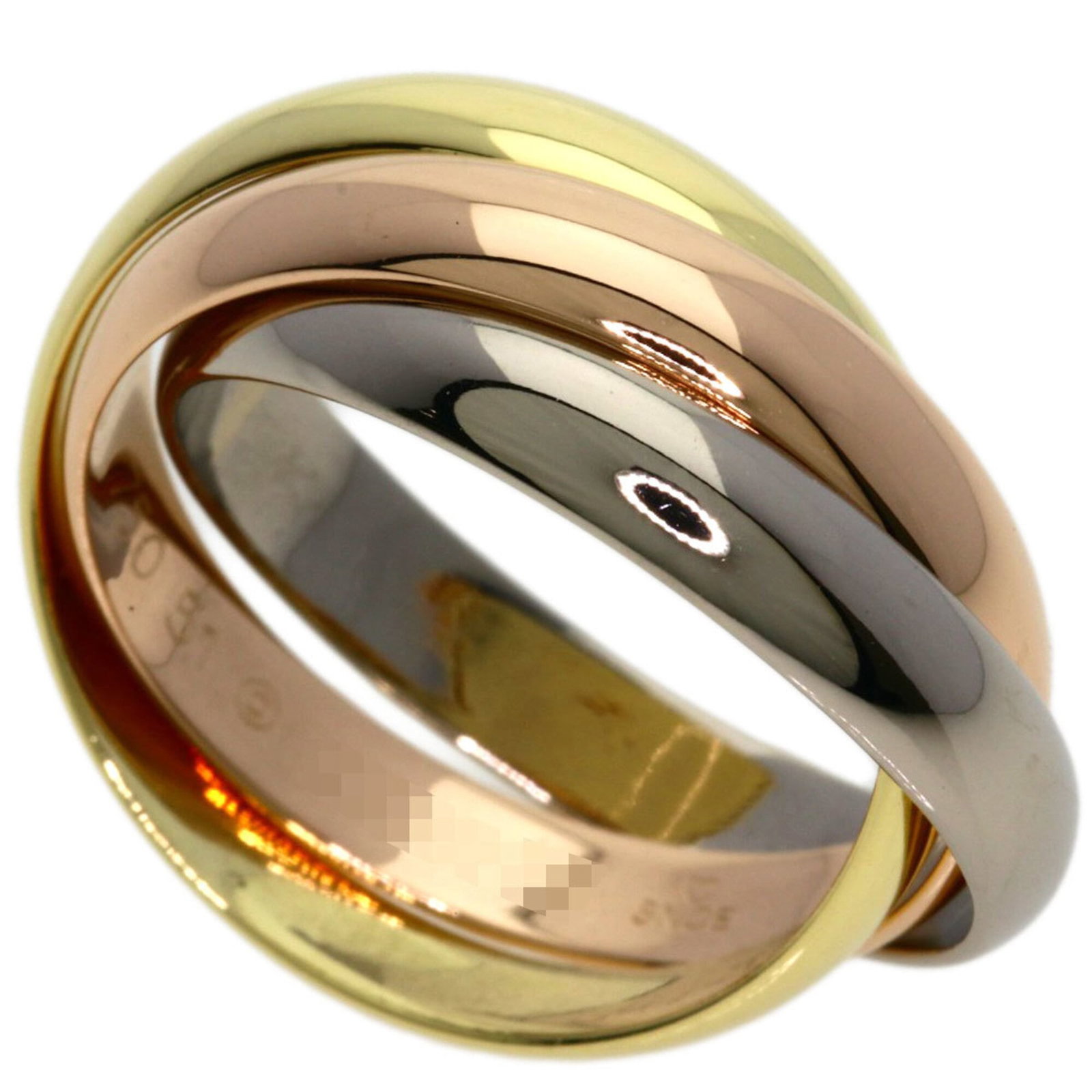 Yellow Gold 18k White Gold Cartier Band Ring: Yellow Gold 18k White Gold Cartier Band Ring Yellow Gold 18k White Gold Cartier Band Ring is set in white gold (18K), with yellow gold accents, and features a US size 6 band ring. The piece bears a si