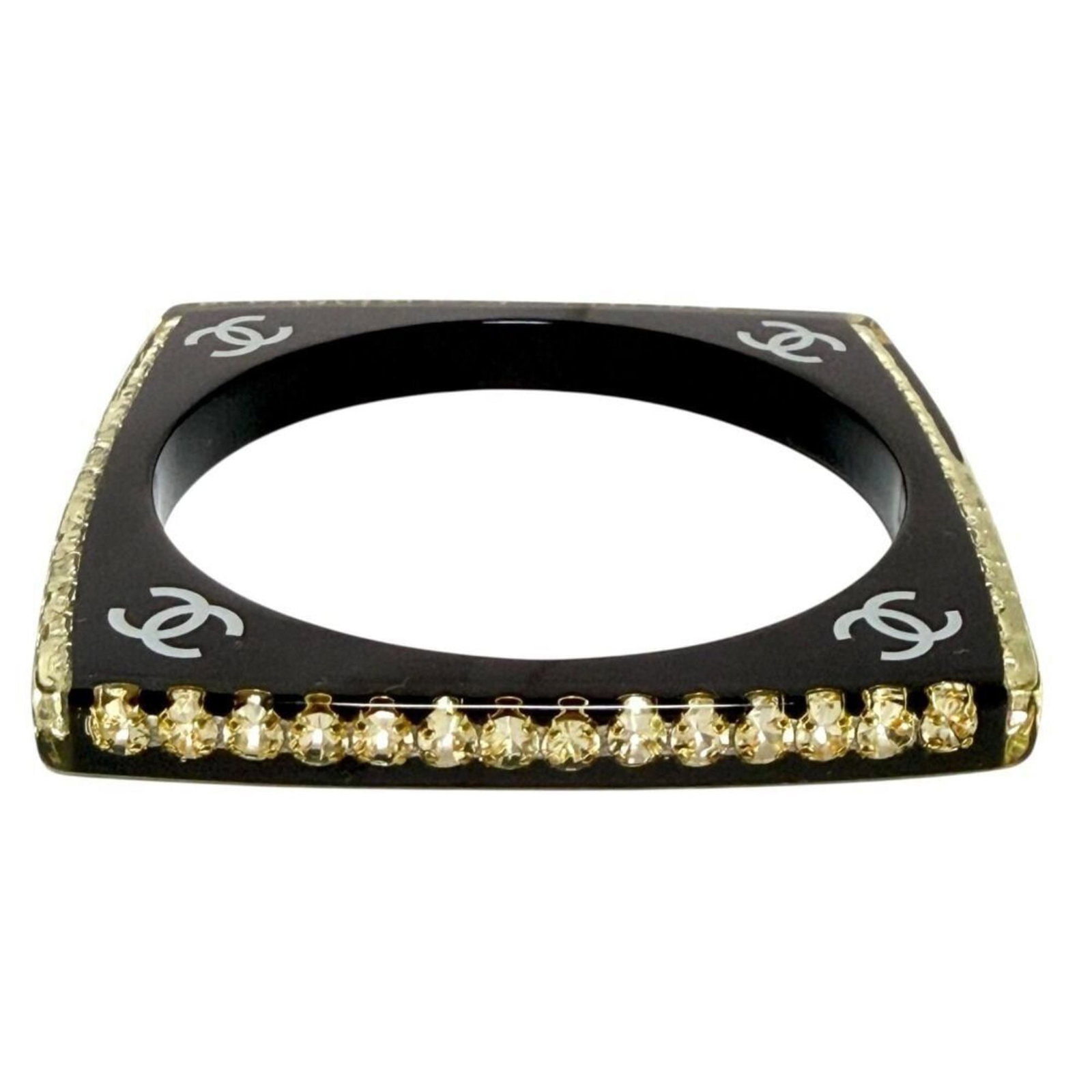 Rhinestone Bangle Plastic Chanel - 3