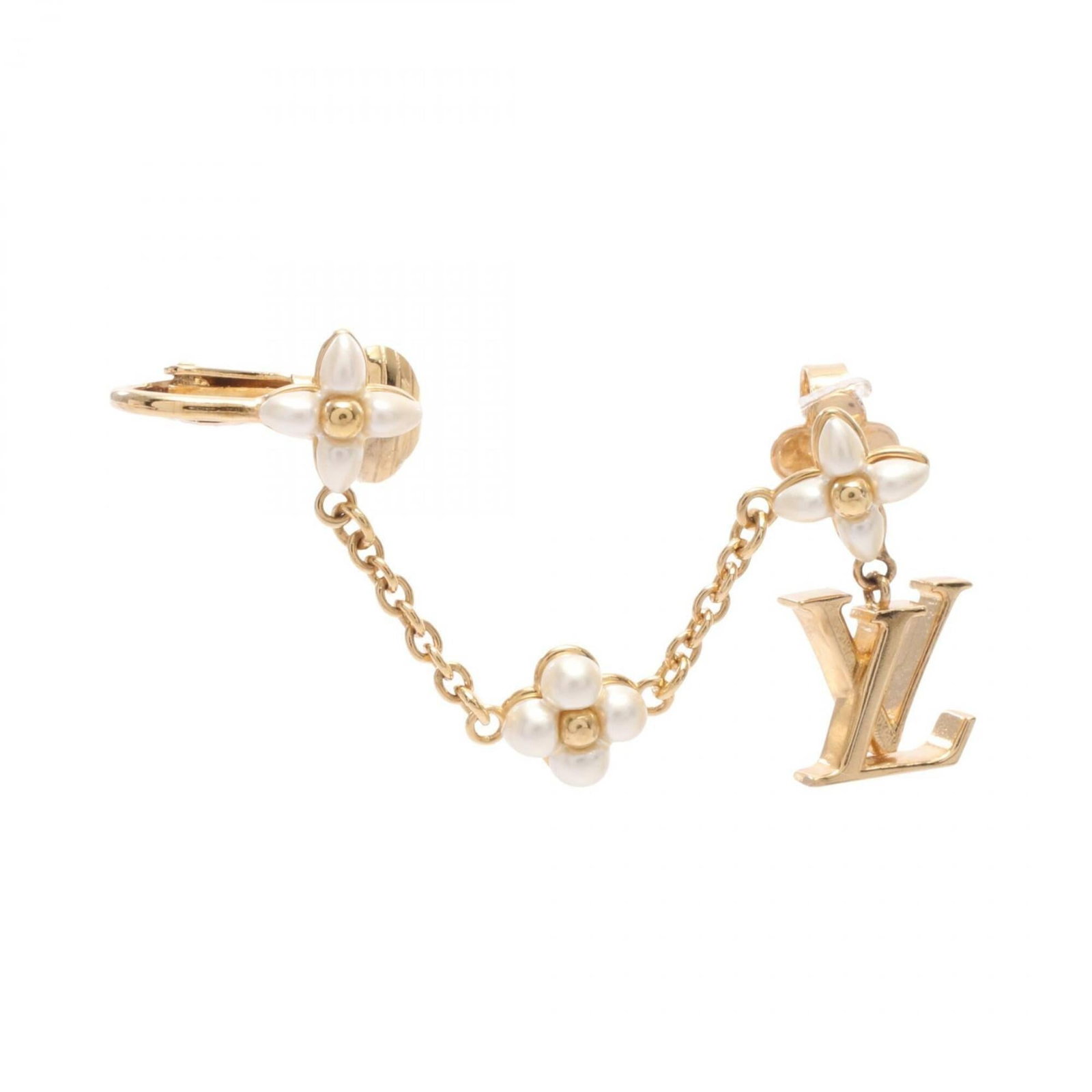 Louis Vuitton Chain Earrings: Louis Vuitton Chain Earrings Gold plated Louis Vuitton chain earrings with a sleek design, measuring 10.00mm in diameter and weighing 0.39 inches in width. The elegant gold finish adds a touch of soph