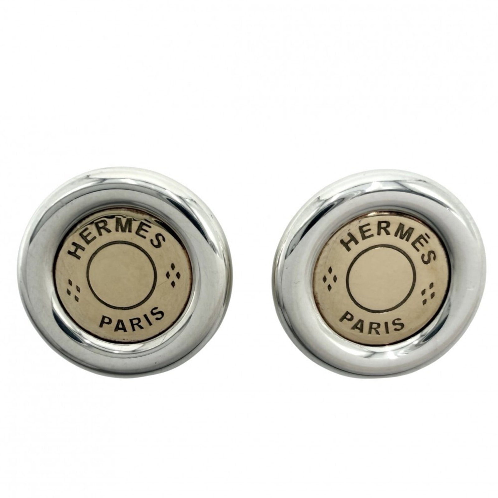 Stud earrings in silver yellow gold 925 by Hermes: Stud earrings in silver yellow gold 925 by Hermes Stud earrings in silver yellow gold 925 by Hermes, featuring a classic design with a subtle touch of luxury. Made from high-quality materials, these