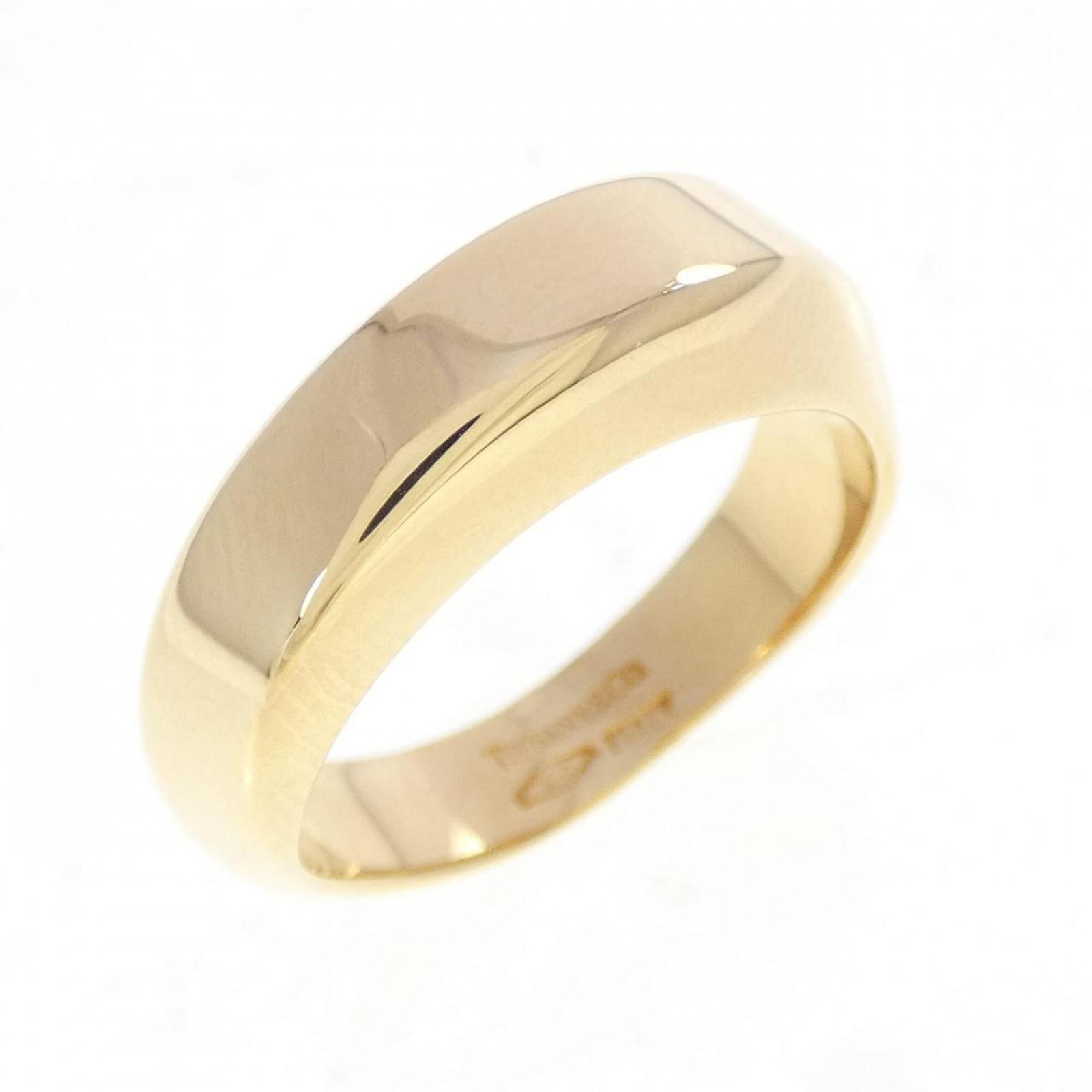 Tiffany ring gold 18k yellow band: Tiffany ring gold 18k yellow band 18k yellow gold band with a Tiffany ring, available in US size 5.5. This women's band features high-quality yellow gold material and bears the signature of its