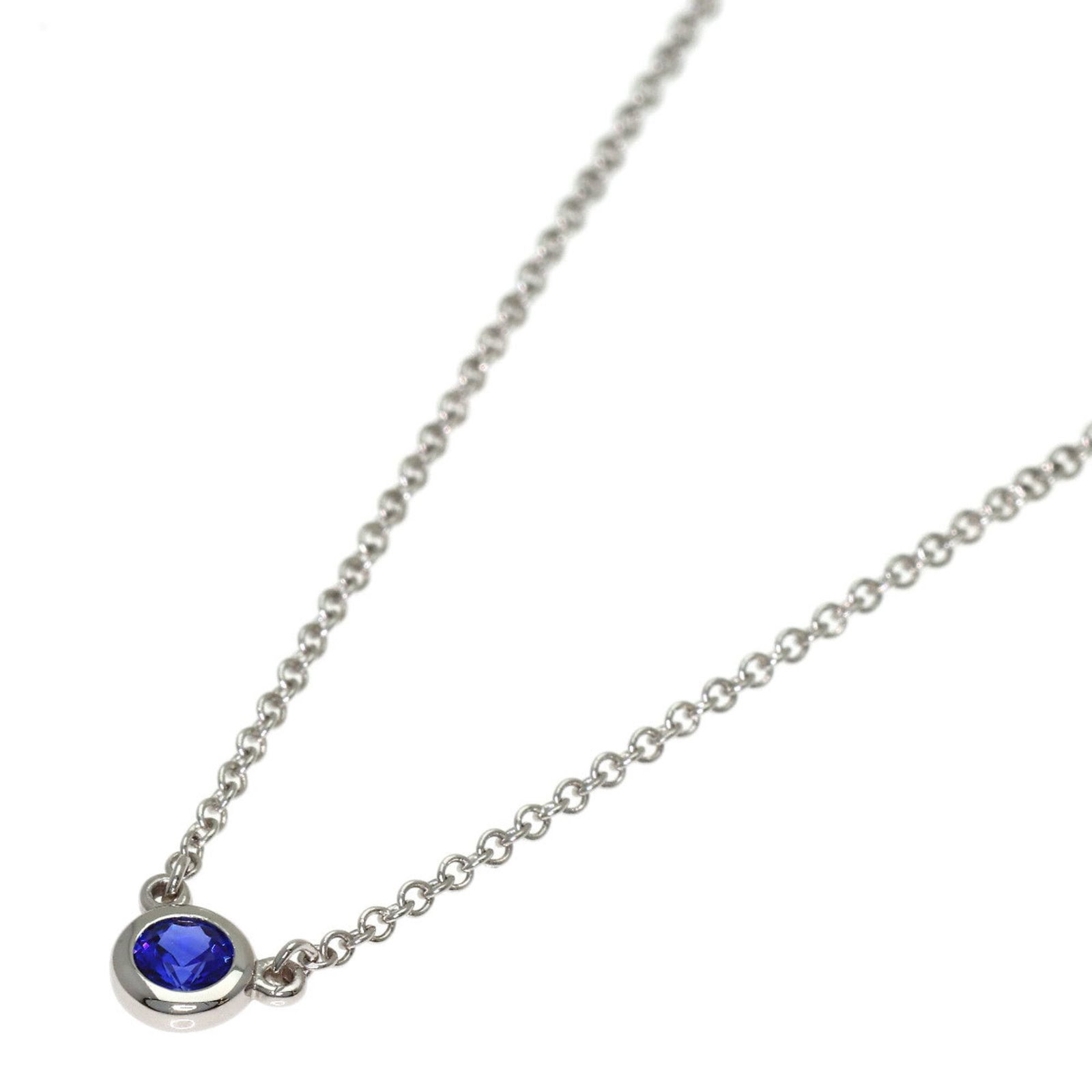 Tiffany & Co. By The Yard Sapphire Necklace Platinum Pt950 Women'S.: Tiffany & Co. By The Yard Sapphire Necklace Platinum Pt950 Women'S. Tiffany & Co. By The Yard Sapphire Necklace Platinum Pt950 Women's features a stunning platinum setting, showcasing a beautiful sapp