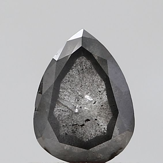 Pear 0.82ct Salt And Pepper VVS2 - Loose Natural Diamond: Pear 0.82ct Salt And Pepper VVS2 - Loose Natural Diamond 0.82ct Salt And Pepper VVS2 - Loose Natural Diamond, certified with EX polish and symmetry, showcases its unique coloration in a natural settin