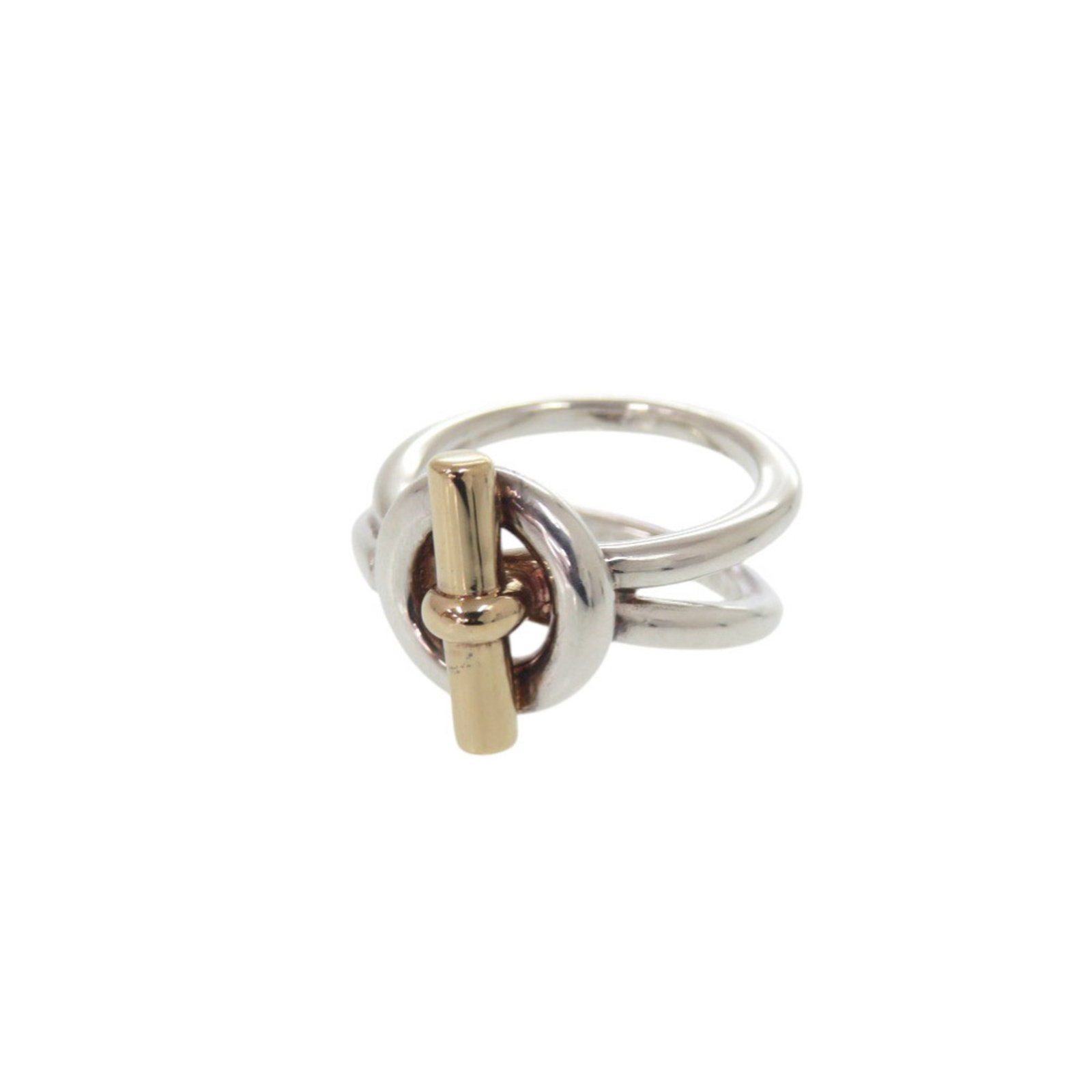 Hermes Band Ring Gold (18K) Silver 925: Hermes Band Ring Gold (18K) Silver 925 This 18K gold band ring features a sleek design, paired with a silver 925 accent. The item bears a signature and is made from high-quality materials. A stylish a