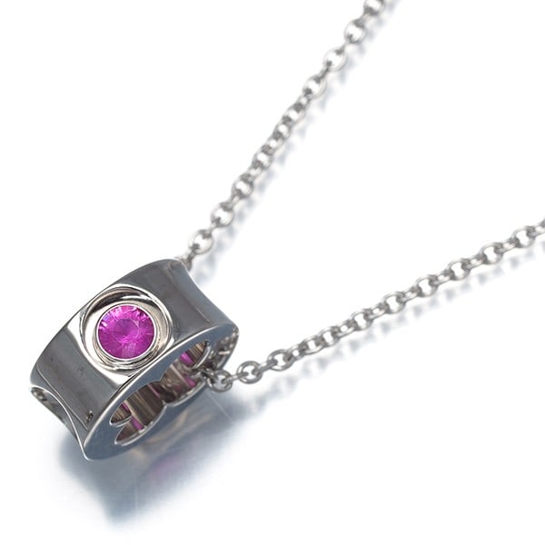 Louis Vuitton Necklace Pink Sapphire Empreinte 1P 18K 750 White Gold: Louis Vuitton Necklace Pink Sapphire Empreinte 1P 18K 750 White Gold 18k White Gold Louis Vuitton Empreinte Necklace with Pink Sapphire Pendant, featuring the iconic Empreinte design and a stunning pi