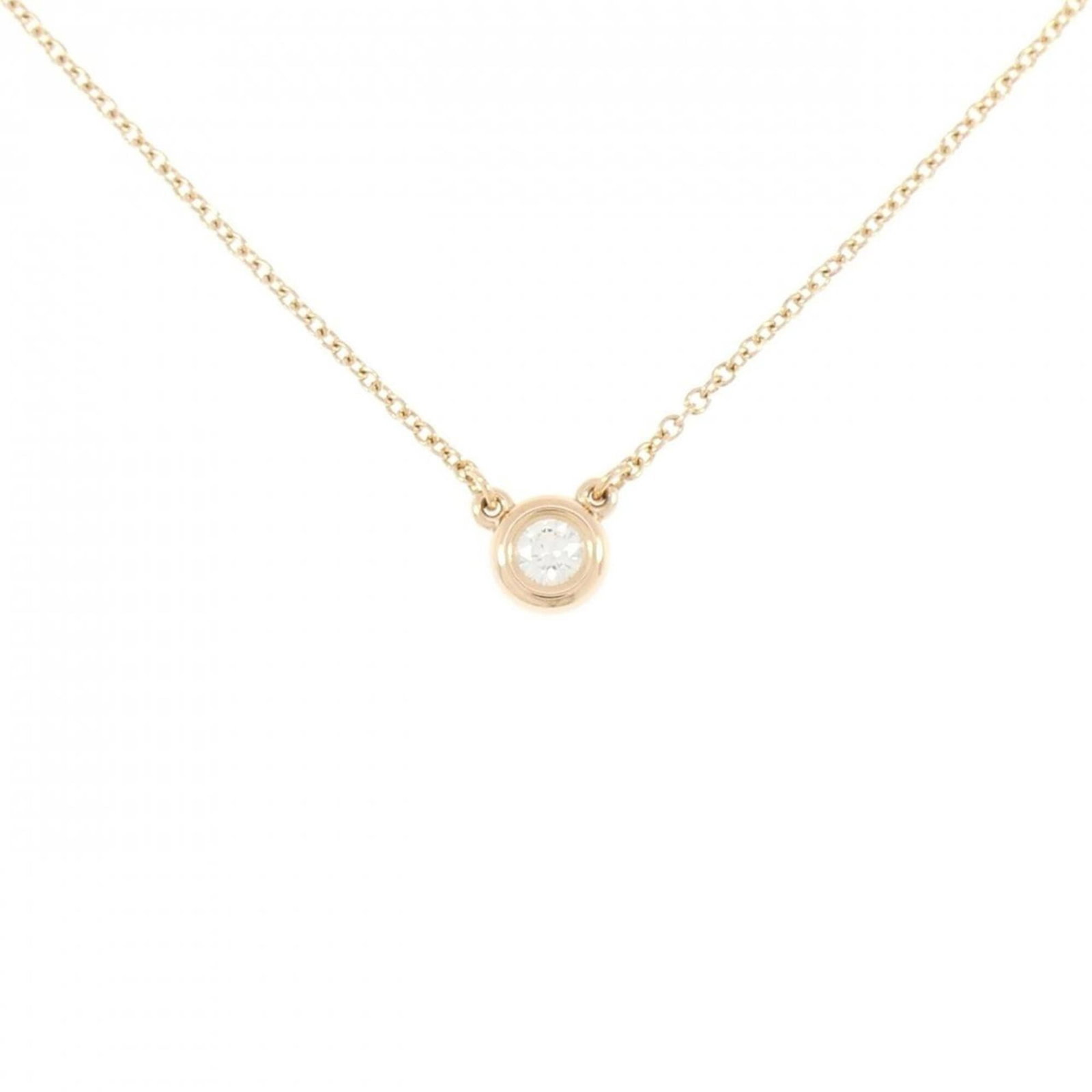 By The Tiffany Co Necklace Yard: By The Tiffany Co Necklace Yard Pink gold (18K) necklace with a 5.2mm / 0.2'' pendant, crafted in a classic style and available in a yard quantity. This Tiffany Necklace Type piece features a 41 cm / 