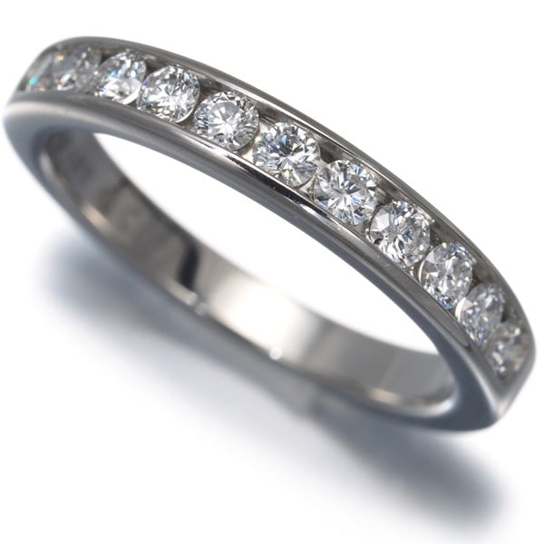 Diamond Ring Set for Wedding Half Eternity Pt 950 by Tiffany&Co. (1 of 6)