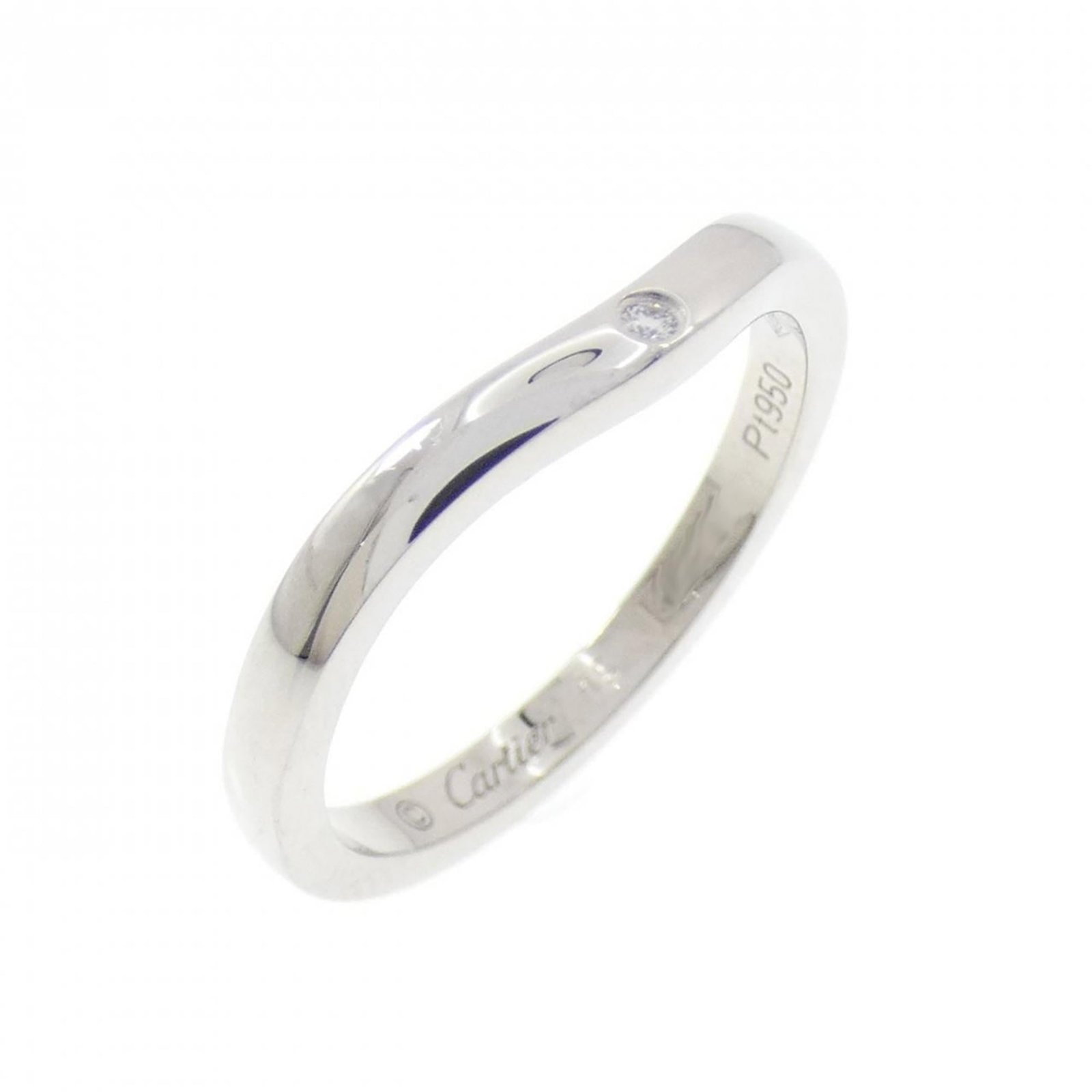 Platinum 950 Cartier Band Ring: Platinum 950 Cartier Band Ring Platinum 950 Cartier Band Ring boasts a striking design, featuring diamonds set in platinum 950. The ring's sleek band size 49 and US size 5 make it a versatile accessor