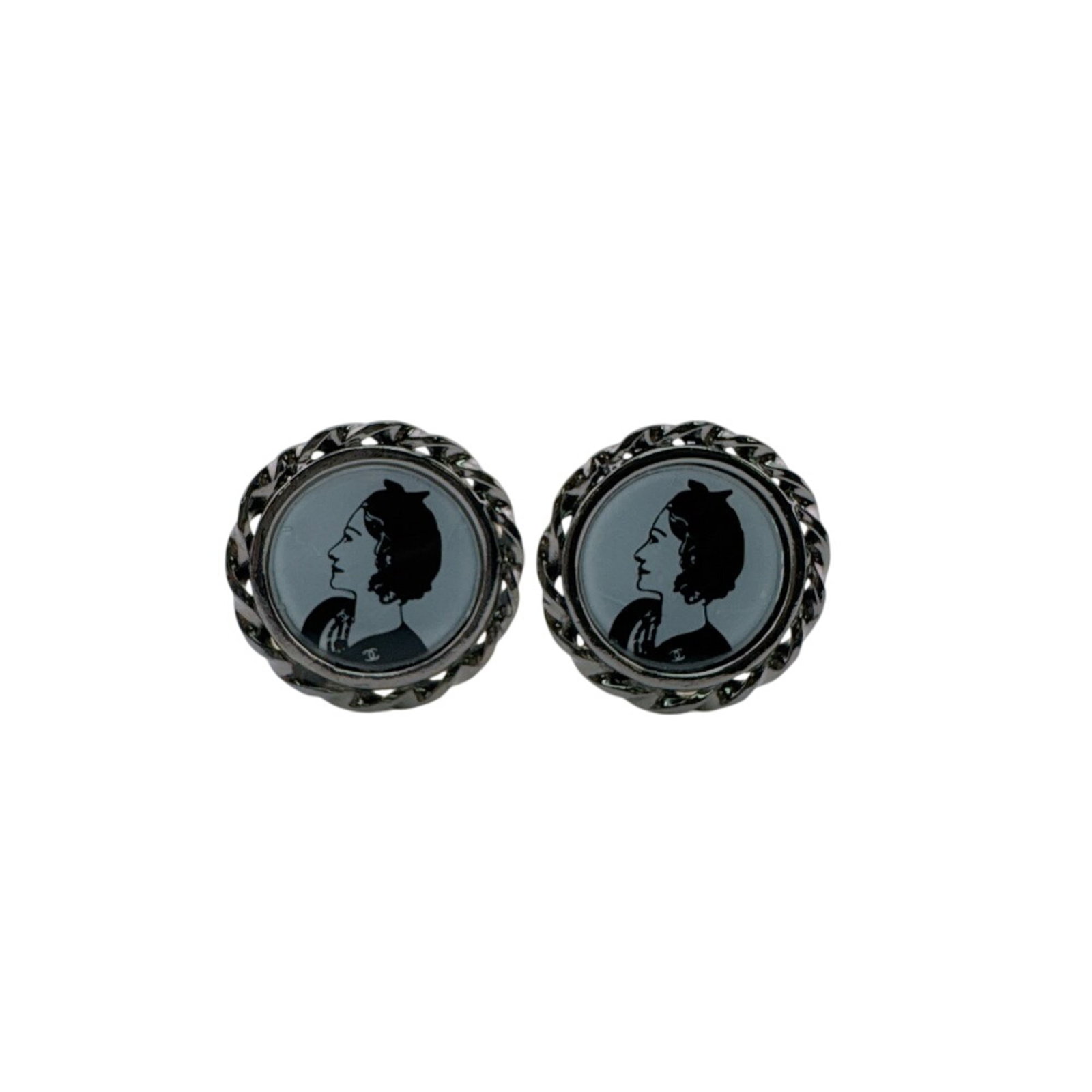 Clip Earrings Silver Chanel (1 of 8)