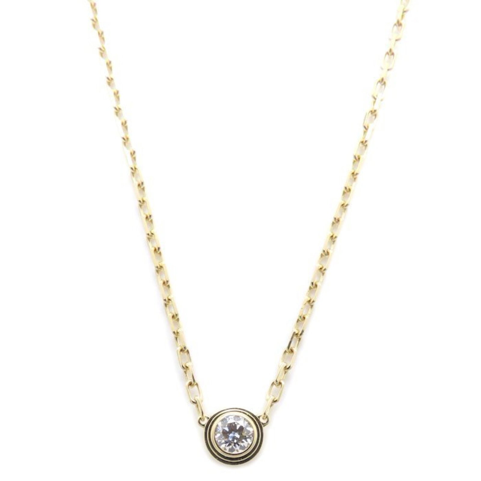 Cartier Damour Sm Necklace 1P Diamond Diamants Lgers 18K Yellow Gold Women'S B7215800 295684: Cartier Damour Sm Necklace 1P Diamond Diamants Lgers 18K Yellow Gold Women'S B7215800 295684 Cartier's Damour Sm Necklace boasts a delicate 4.5mm pendant set in 18K yellow gold, adorned with diamonds