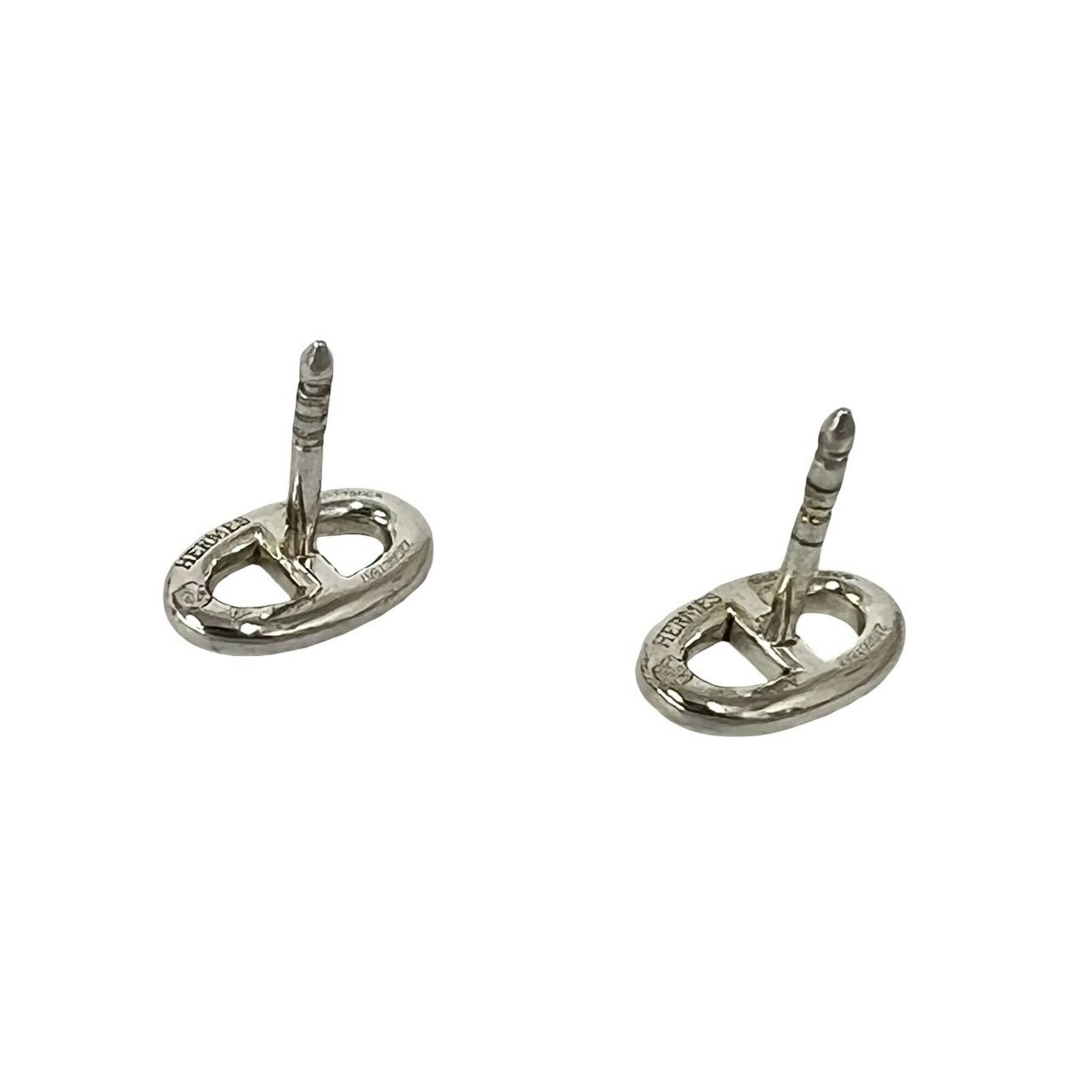 Hermes Stud Silver 925 Earrings - 7