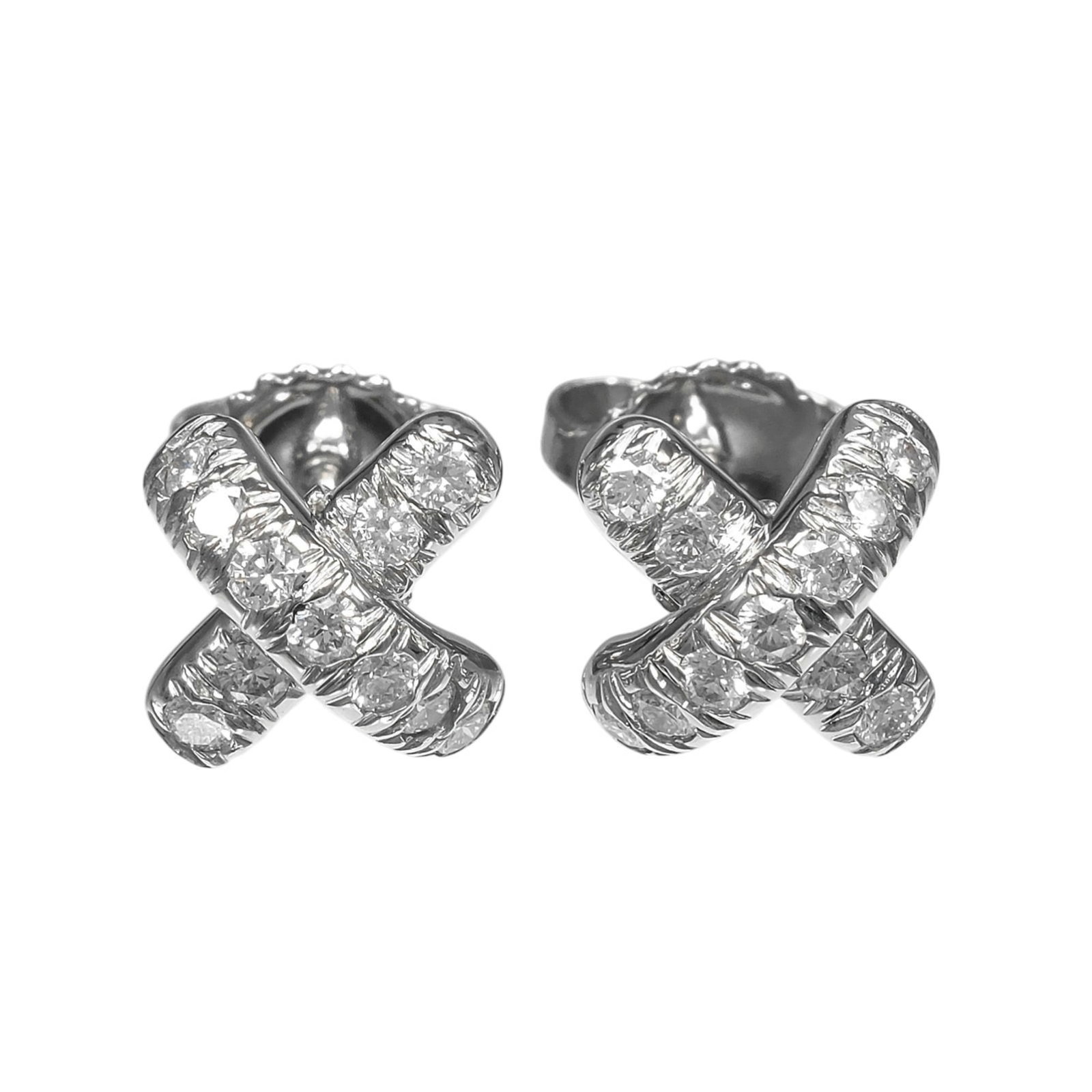 Earrings Platinum 950 Stud Tiffany: Earrings Platinum 950 Stud Tiffany Platinum 950 stud earrings from Tiffany, featuring a diamond stone measuring 7.80mm x 7.80mm in size and weighing 3.42g. These elegant earrings showcase the luxury o