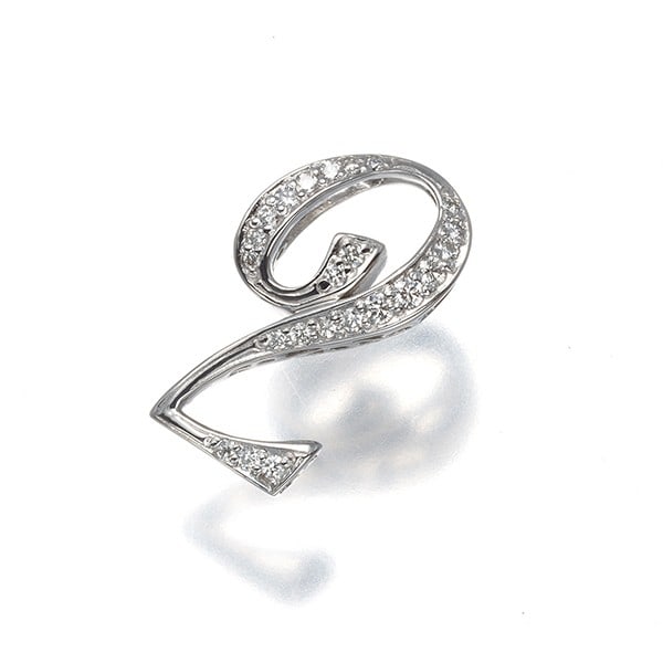 Gem Castle Yukizaki Pendant Diamond 0.17Ct Nombre Number No.2 18K Wg (1 of 5)