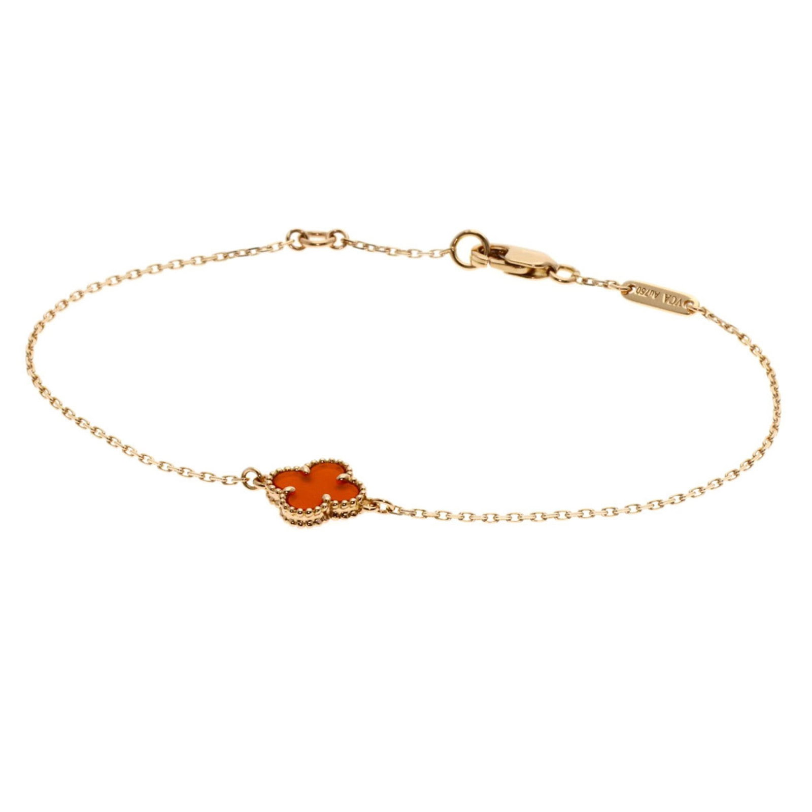 Van Cleef & Arpels Charm Bracelet Pink Gold (18K): Van Cleef & Arpels Charm Bracelet Pink Gold (18K) Pink gold (18K) charm bracelet from Van Cleef & Arpels, measuring 17.5cm in length. This elegant piece showcases the brand's signature style with its 