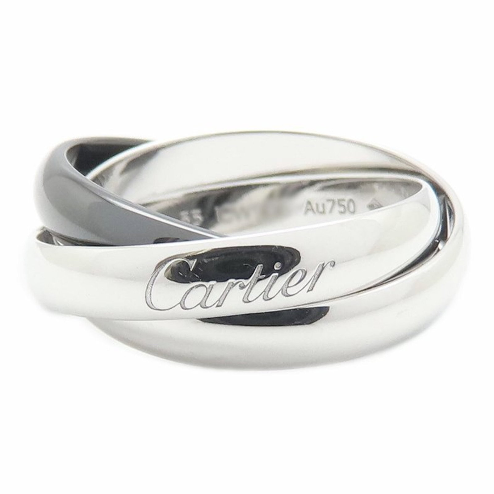 Ceramic White Gold 18k Cartier Band Ring: Ceramic White Gold 18k Cartier Band Ring Ceramic White Gold 18k Cartier Band Ring features a striking combination of ceramic and white gold, with a sleek design that showcases its 3.5mm width. This 7.