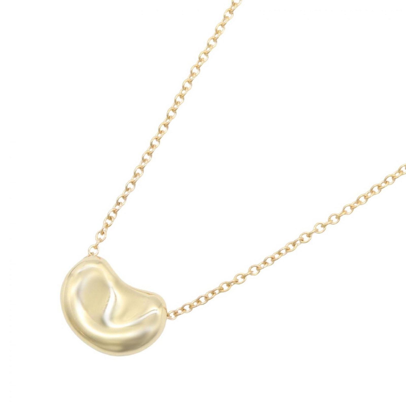 Tiffany & Co. Bean Necklace 18K (Yellow Gold) Women'S Jewelry Gold Tone: Tiffany & Co. Bean Necklace 18K (Yellow Gold) Women'S Jewelry Gold Tone 18K yellow gold necklace with a 8mm x 11mm pendant, set in a gold tone design. The necklace features a classic bean shape and