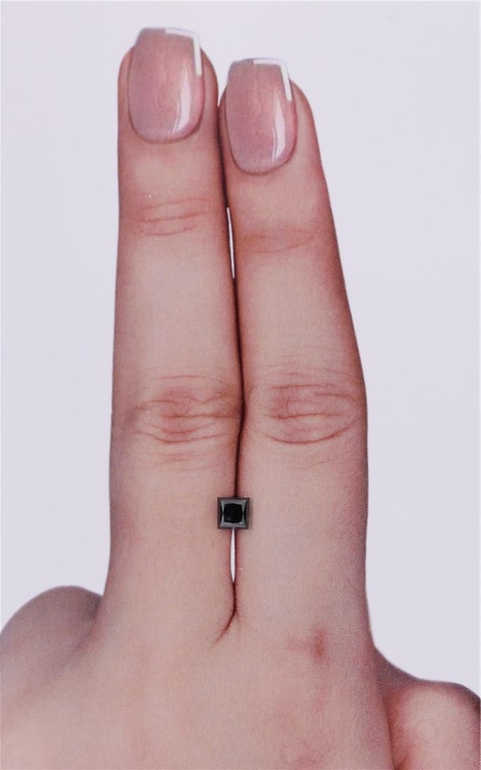 GIA Princess 0.4ct Fancy Black VVS2 - Loose Natural Diamond: GIA Princess 0.4ct Fancy Black VVS2 - Loose Natural Diamond GIA Princess cut diamond with exceptional clarity and polish, boasting a Fancy Black color grade and VVS2 clarity. This natural stone measur