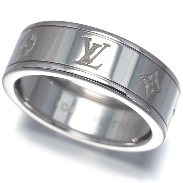 Louis Vuitton Ring Les Gastons Vuitton Small Eu64 18K 750 White Gold: Louis Vuitton Ring Les Gastons Vuitton Small Eu64 18K 750 White Gold 18k White Gold Ring from the iconic Les Gaston Vuitton Collection by Louis Vuitton, featuring a sleek band with a ring size of EU64
