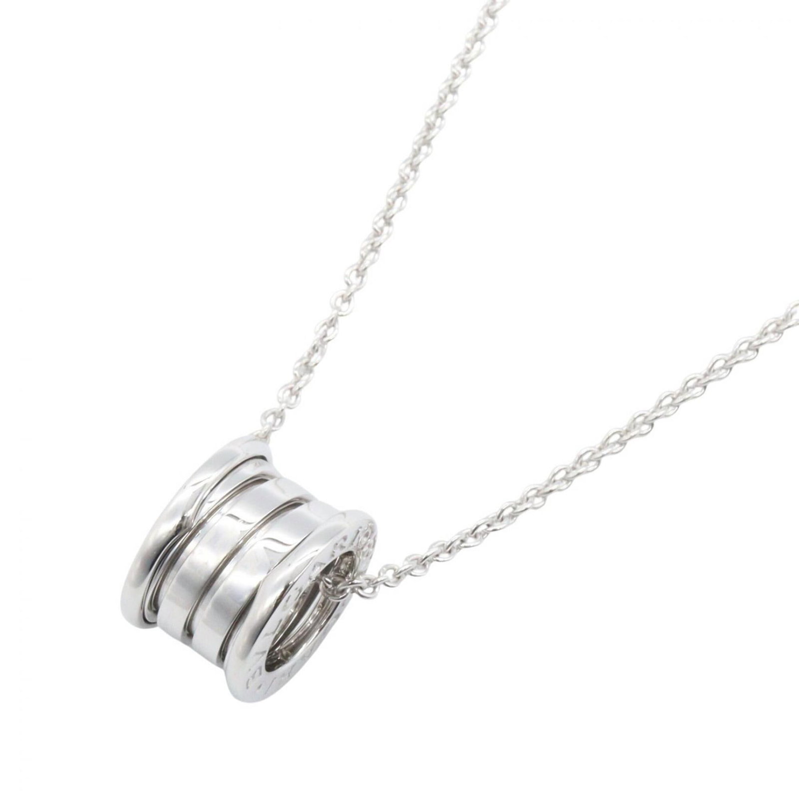 Bvlgari Bulgari B-Zero1 Necklace 18K White Gold (18Kwg) Women'S Silver Tone Item Number 352815: Bvlgari Bulgari B-Zero1 Necklace 18K White Gold (18Kwg) Women'S Silver Tone Item Number 352815 18K white gold (18Kwg) Bvlgari Bulgari B-Zero1 Necklace features a silver-toned design, measuring 14mm x 