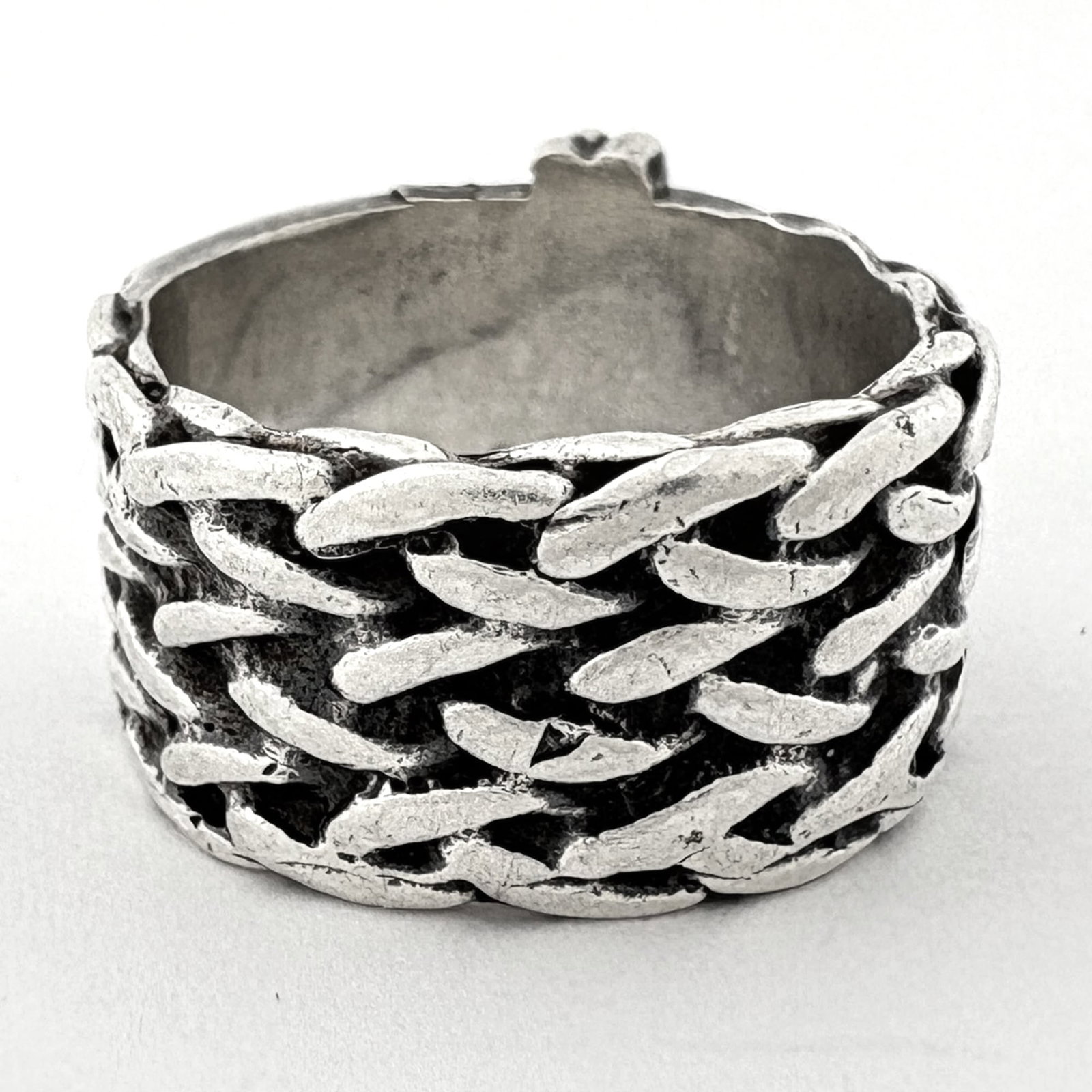 Silver ring band Hermes - 3