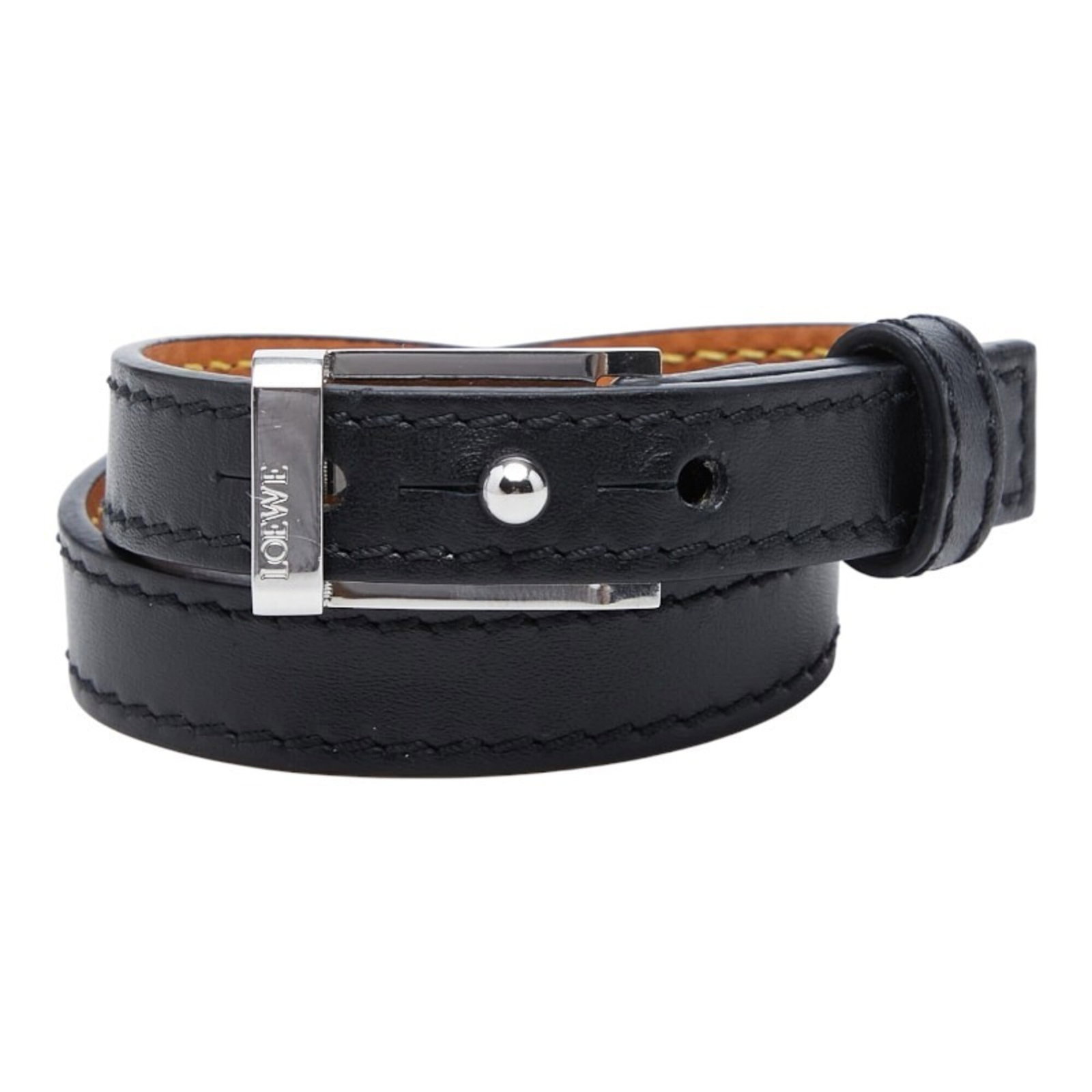 Charm Bracelet Loewe Leather: Charm Bracelet Loewe Leather Black Loewe Leather Charm Bracelet, 15cm in length. This charm bracelet features high-quality leather and bears a signature. Made by the renowned Spanish fashion house Loe