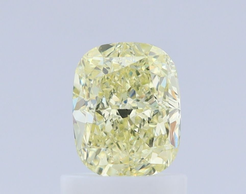 GIA Cushion Brilliant 1.05ct Fancy Light Yellow VVS2 - Loose Natural Diamond: GIA Cushion Brilliant 1.05ct Fancy Light Yellow VVS2 - Loose Natural Diamond GIA certifies this 1.05ct Fancy Light Yellow VVS2 diamond, showcasing its exceptional clarity and color. The EX polish and