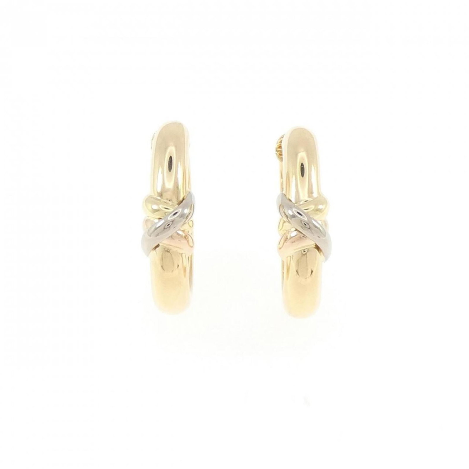 Cartier Clip Earrings Pink Gold (18K) White Gold (18K) Yellow Gold (18K): Cartier Clip Earrings Pink Gold (18K) White Gold (18K) Yellow Gold (18K) Cartier Clip Earrings in 18K Pink, White, and Yellow Gold. These elegant earrings feature a sleek clip design that showcases th