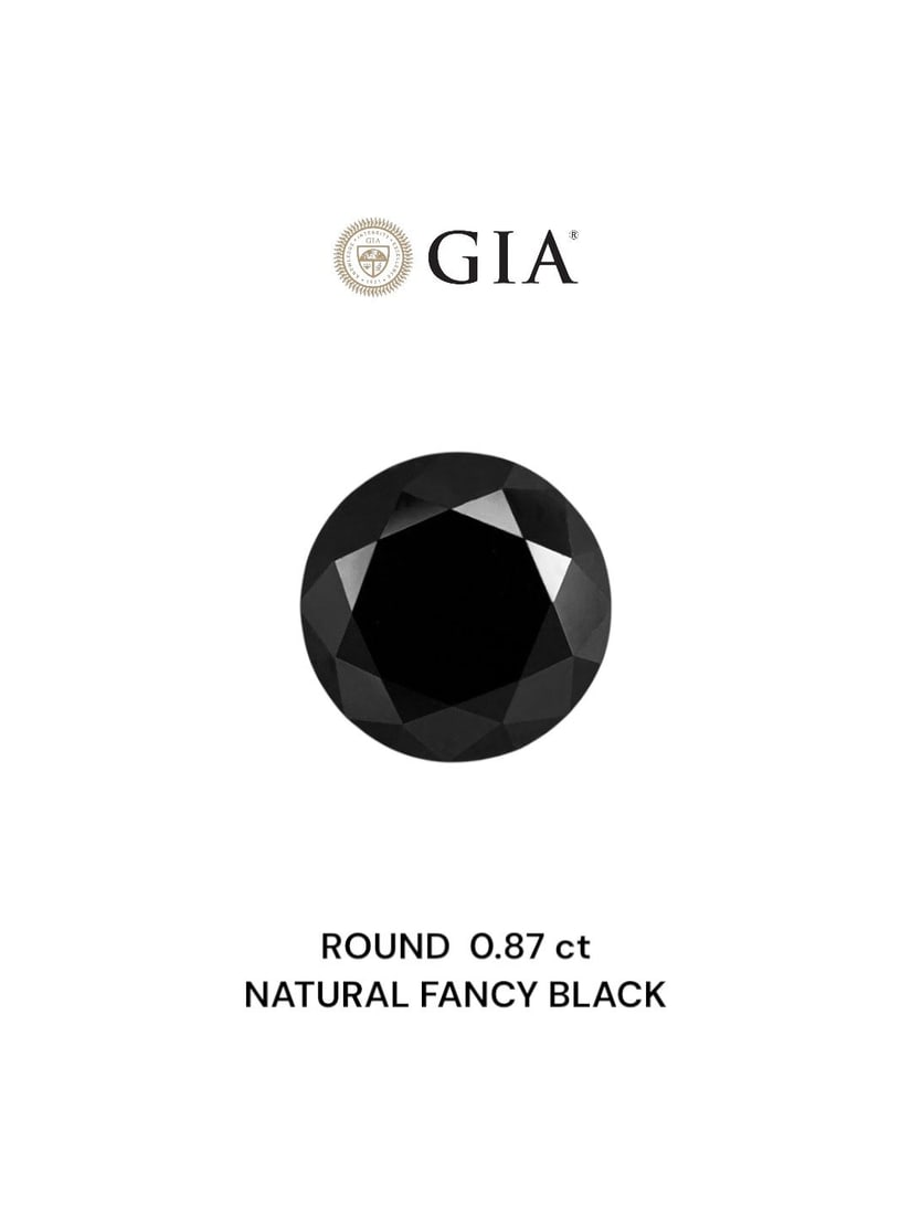 GIA Round 0.87ct Fancy Black VVS2 - Loose Natural Diamond: GIA Round 0.87ct Fancy Black VVS2 - Loose Natural Diamond GIA Round 0.87ct Fancy Black VVS2 - Loose Natural Diamond, certified by the Gemological Institute of America (GIA) with a precise cut, excepti