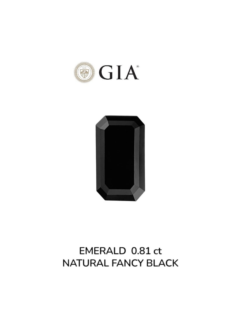 GIA Emerald 0.81ct Fancy Black VVS2 - Loose Natural Diamond: GIA Emerald 0.81ct Fancy Black VVS2 - Loose Natural Diamond GIA Emerald 0.81ct Fancy Black VVS2 - Loose Natural DiamondThe GIA-certified 0.81ct Fancy Black emerald-cut diamond boasts exceptional clari