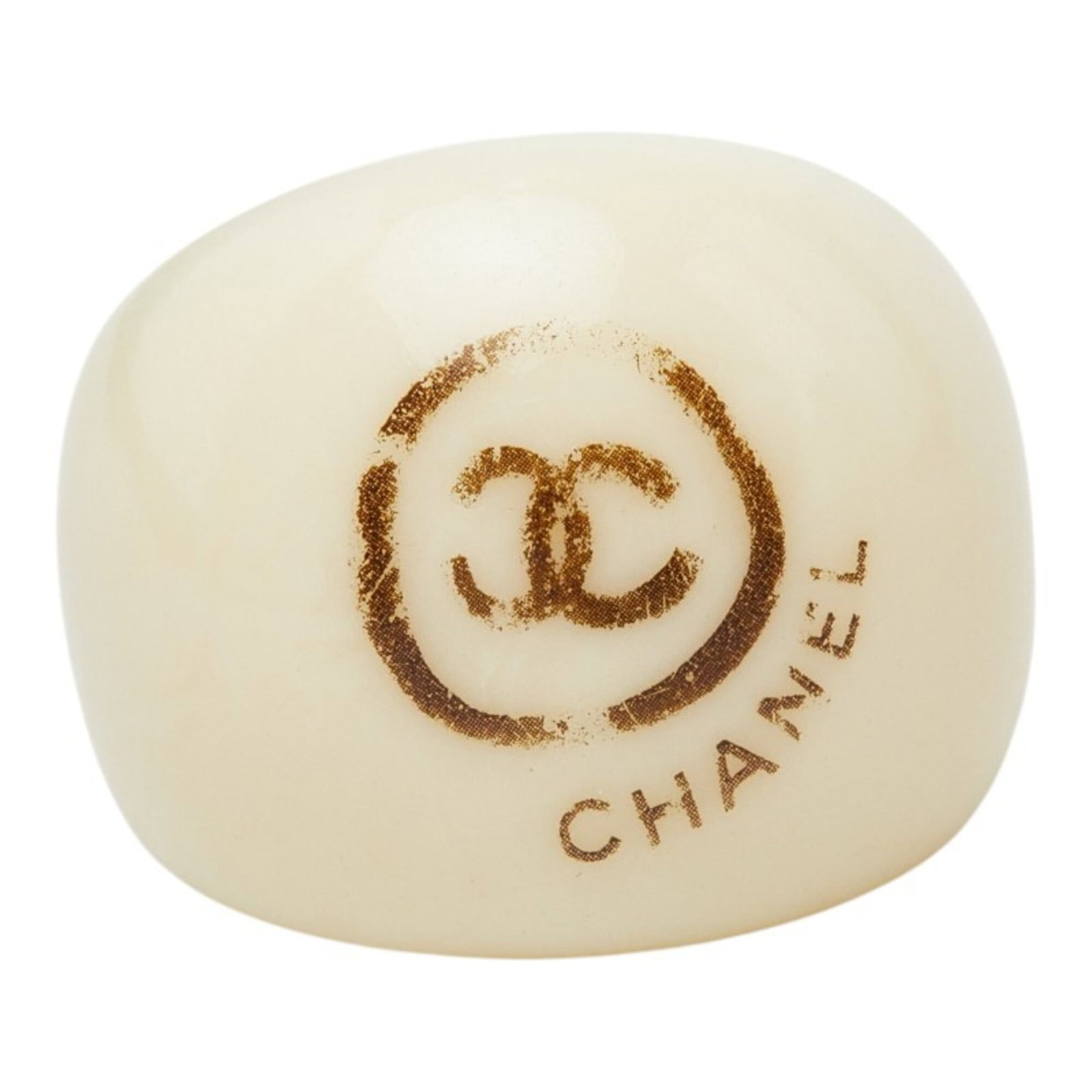 Chanel Band Ring Plastic: Chanel Band Ring Plastic Chanel Band Ring Plastic - A sleek and modern band ring from the iconic fashion brand, featuring an ivory color and made from durable plastic. This US size 6.5 ring is a versa
