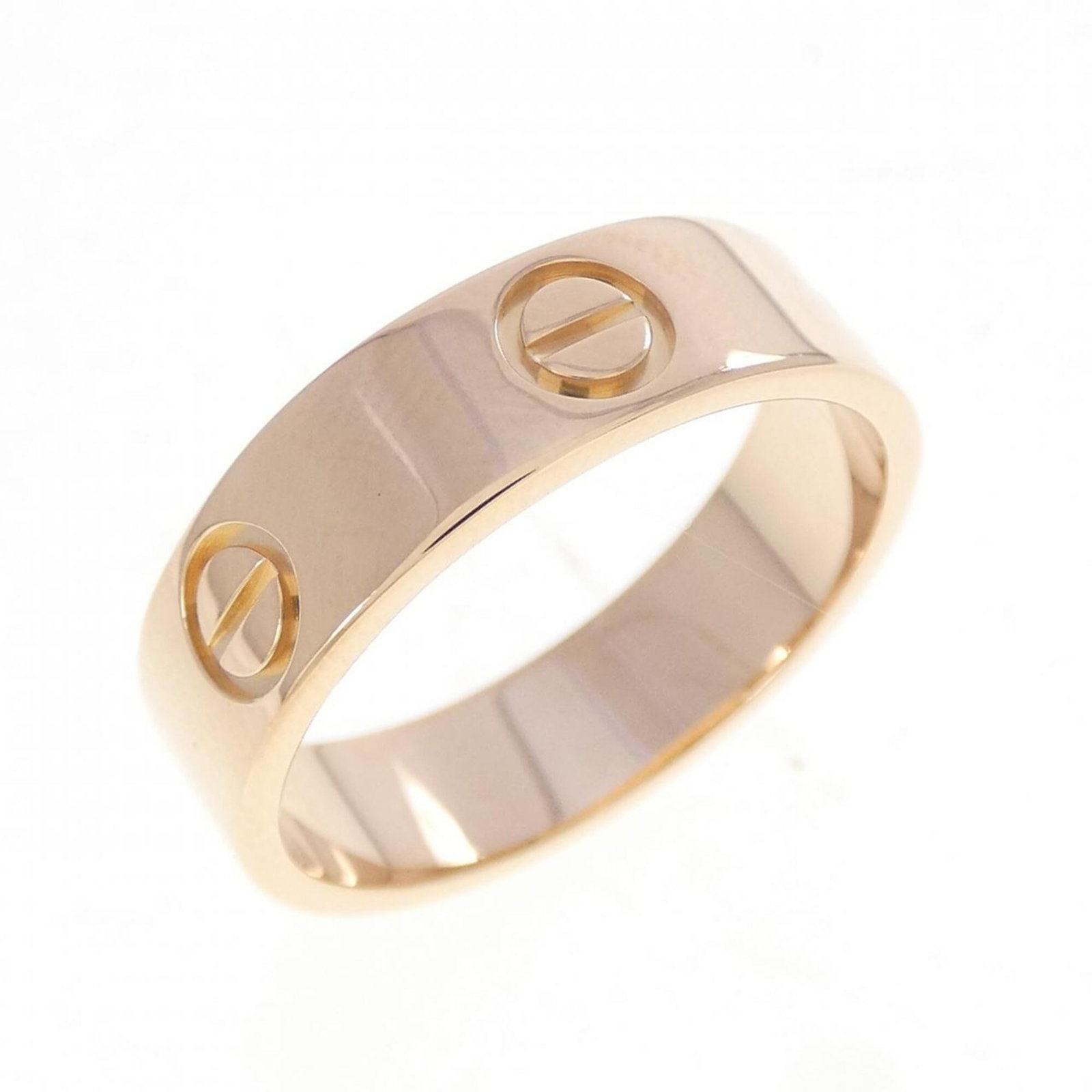 Love Cartier Ring: Love Cartier Ring Pink gold Cartier ring with US size 8, featuring the brand's signature style. This piece showcases pink gold material and a classic design that exudes elegance. A beautiful addition