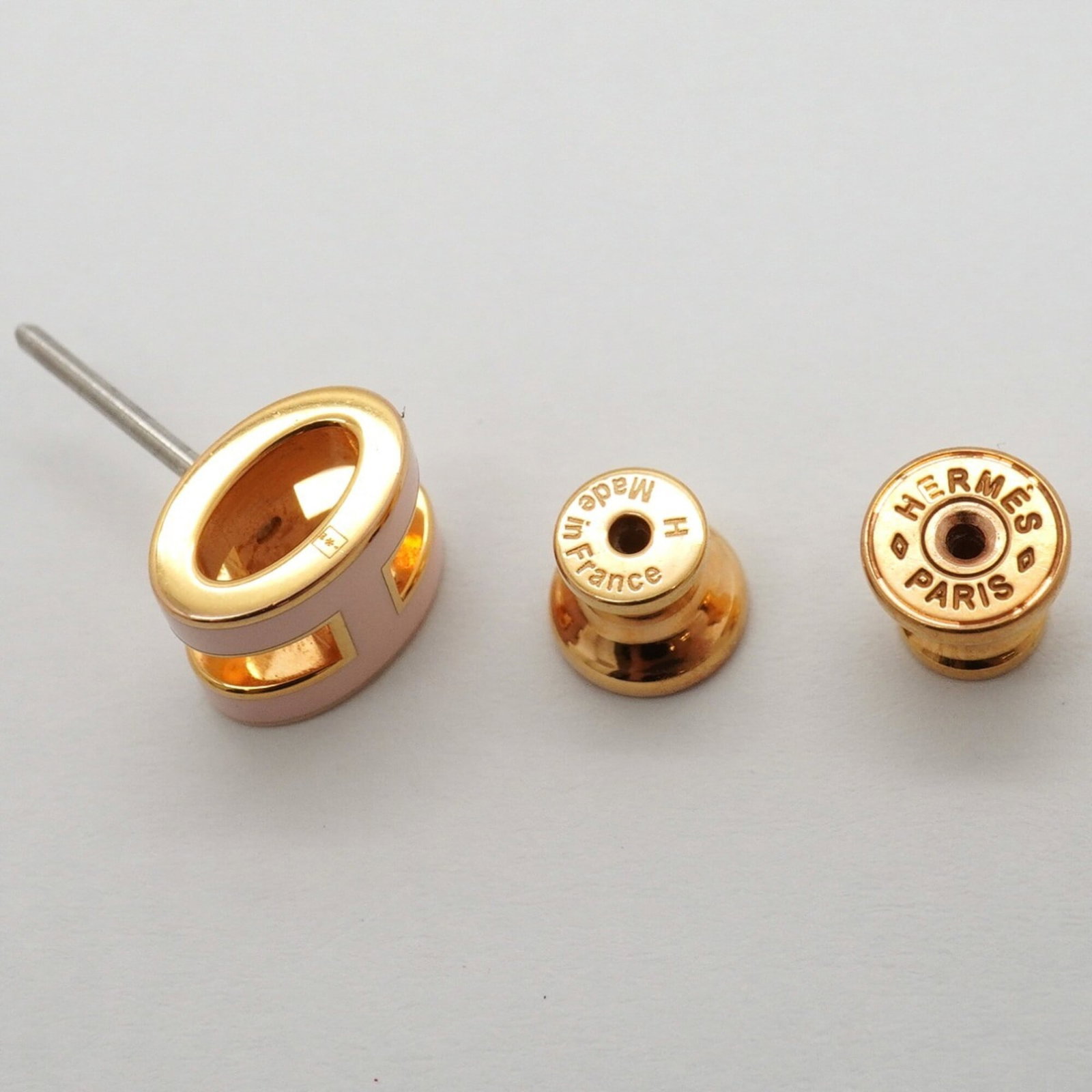 Hermes Stud Earrings Gold Plating - 4