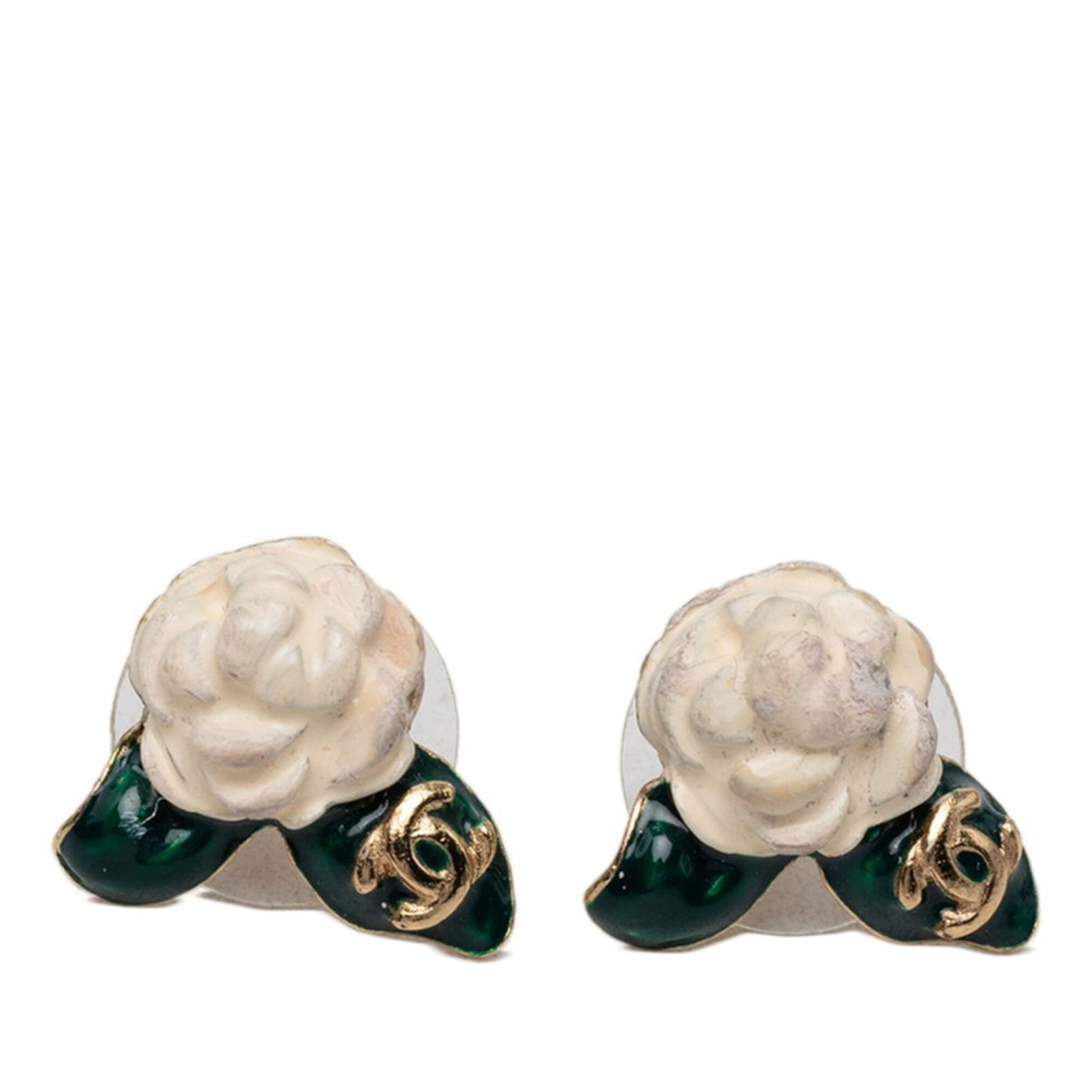 Coco Camellia Chanel Mark Women's Gold White Green Plated A: Coco Camellia Chanel Mark Women's Gold White Green Plated A Coco Camellia Chanel Mark Women's Gold White Green Plated A features a striking green and white design, with a signature that bears the mark