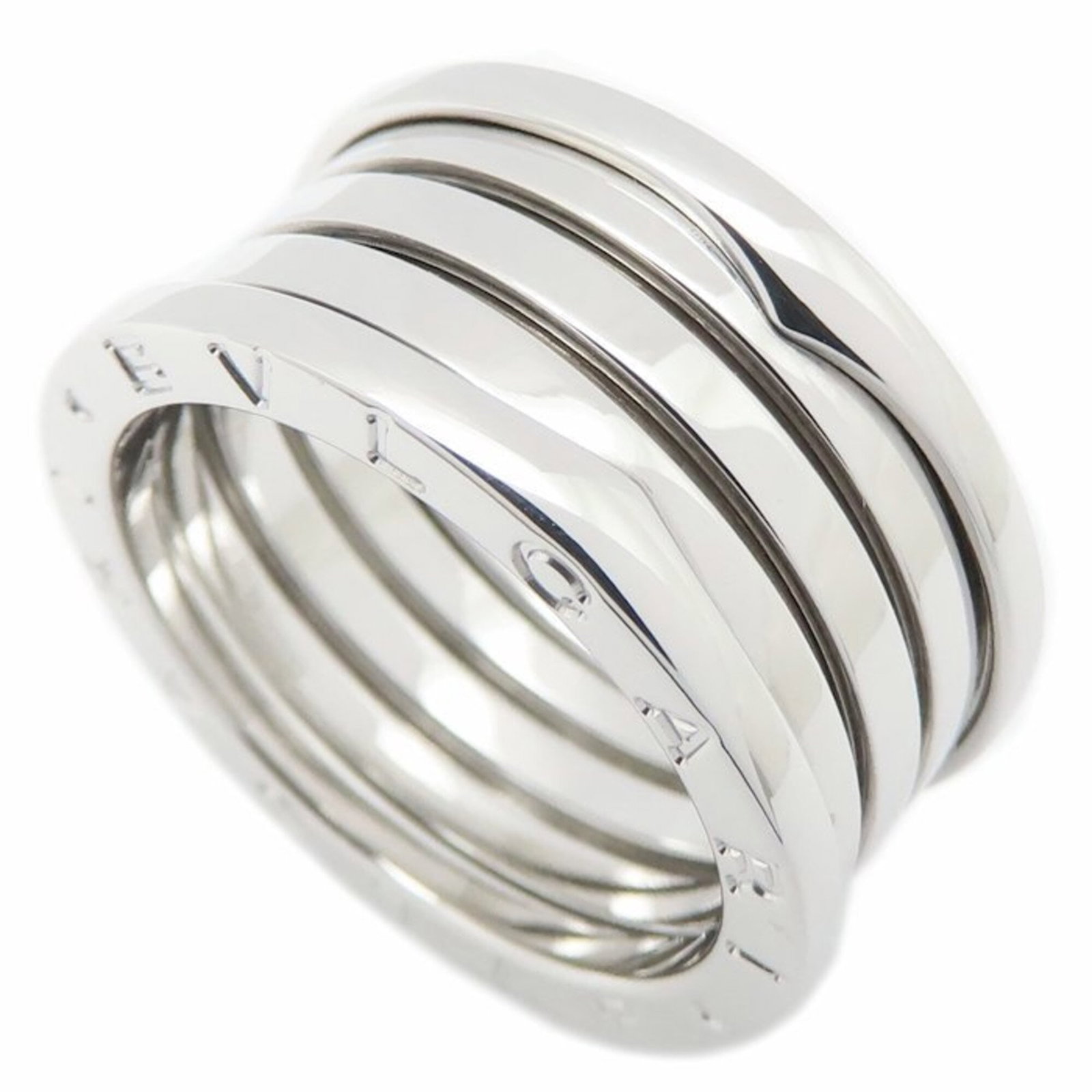 Bvlgari B.Zero1 Ring 4-Band Size M #60 18K White Gold Men'S 295696: Bvlgari B.Zero1 Ring 4-Band Size M #60 18K White Gold Men'S 295696 Bvlgari's B.Zero1 Ring boasts four bands of sleek, white gold craftsmanship. This men's ring features an 18K white gold construction 