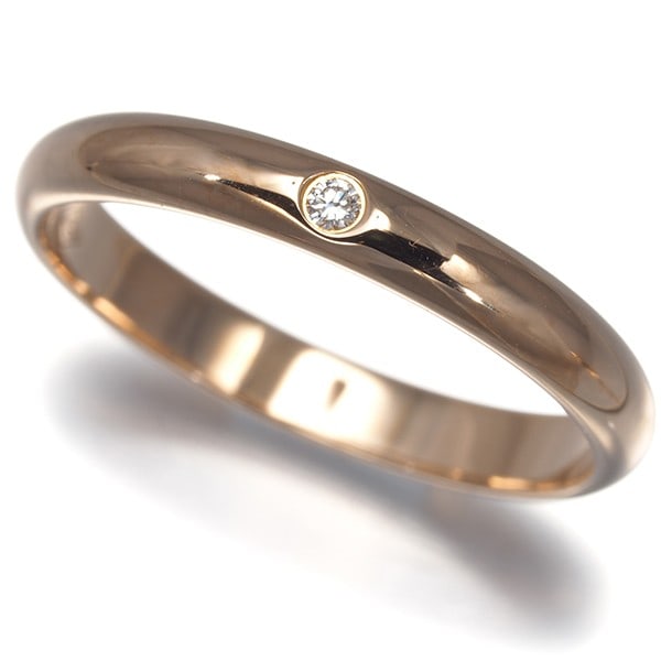 Diamond Cartier Ring 1895 Eu49 Rose Gold 2.5Mm 18K 750: Diamond Cartier Ring 1895 Eu49 Rose Gold 2.5Mm 18K 750 Cartier's iconic 1895 collection shines in this exquisite rose gold ring, boasting a stunning 2.5mm diamond set in a classic design. The natural 