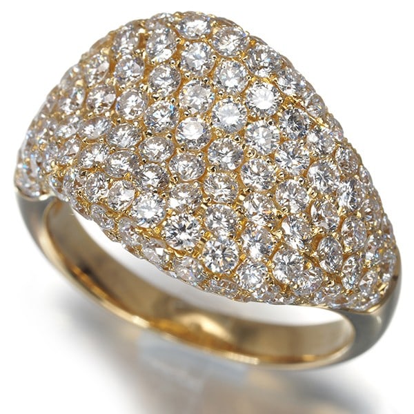 Diamond 2.755Ct Paved Ring 18K 750 Yellow Gold (1 of 5)