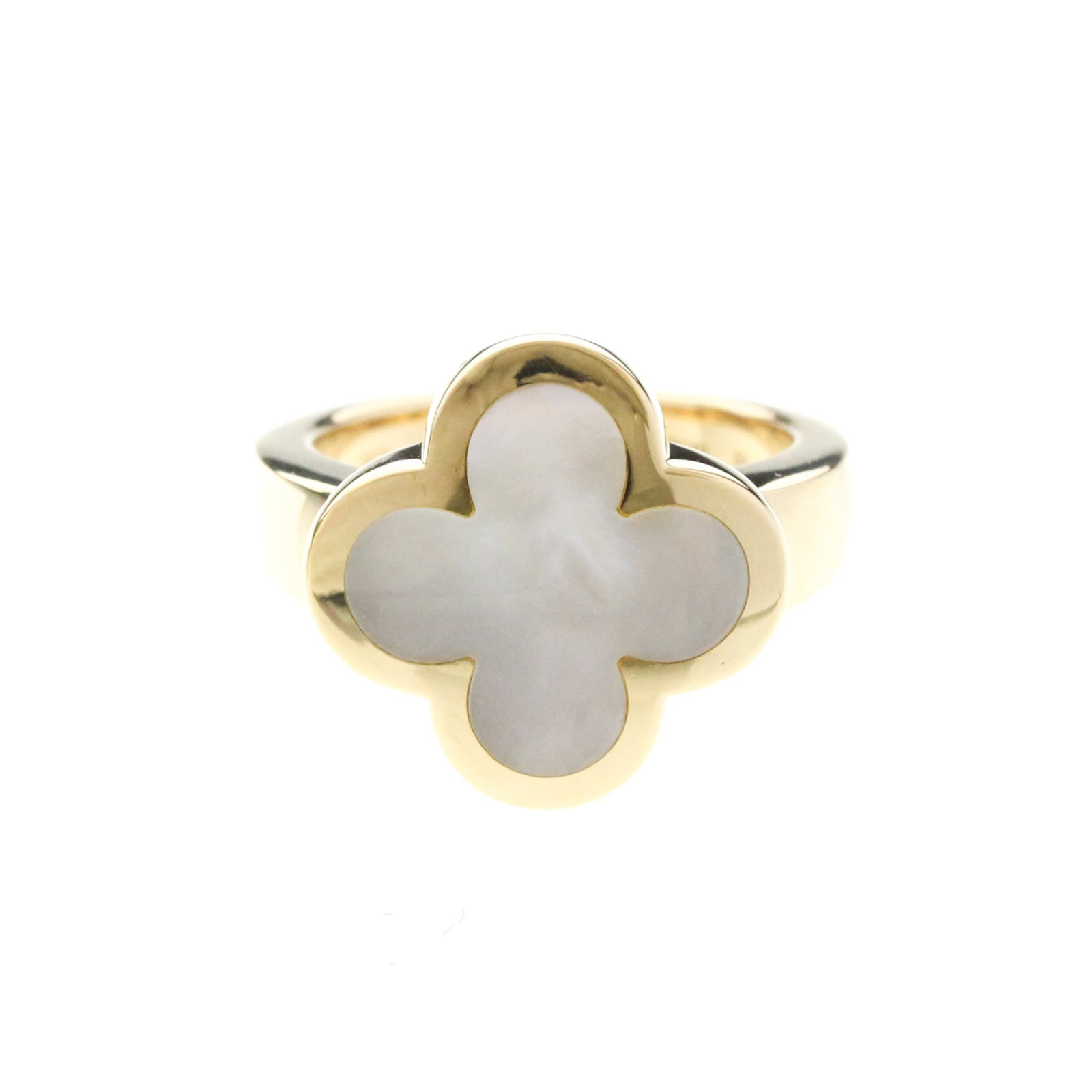 Yellow Gold 18k Band Ring Van Cleef Arpels: Yellow Gold 18k Band Ring Van Cleef Arpels Yellow Gold 18k Band Ring Van Cleef Arpels. This exquisite band ring from Van Cleef & Arpels features a striking mother of pearl stone set in yellow gold (18